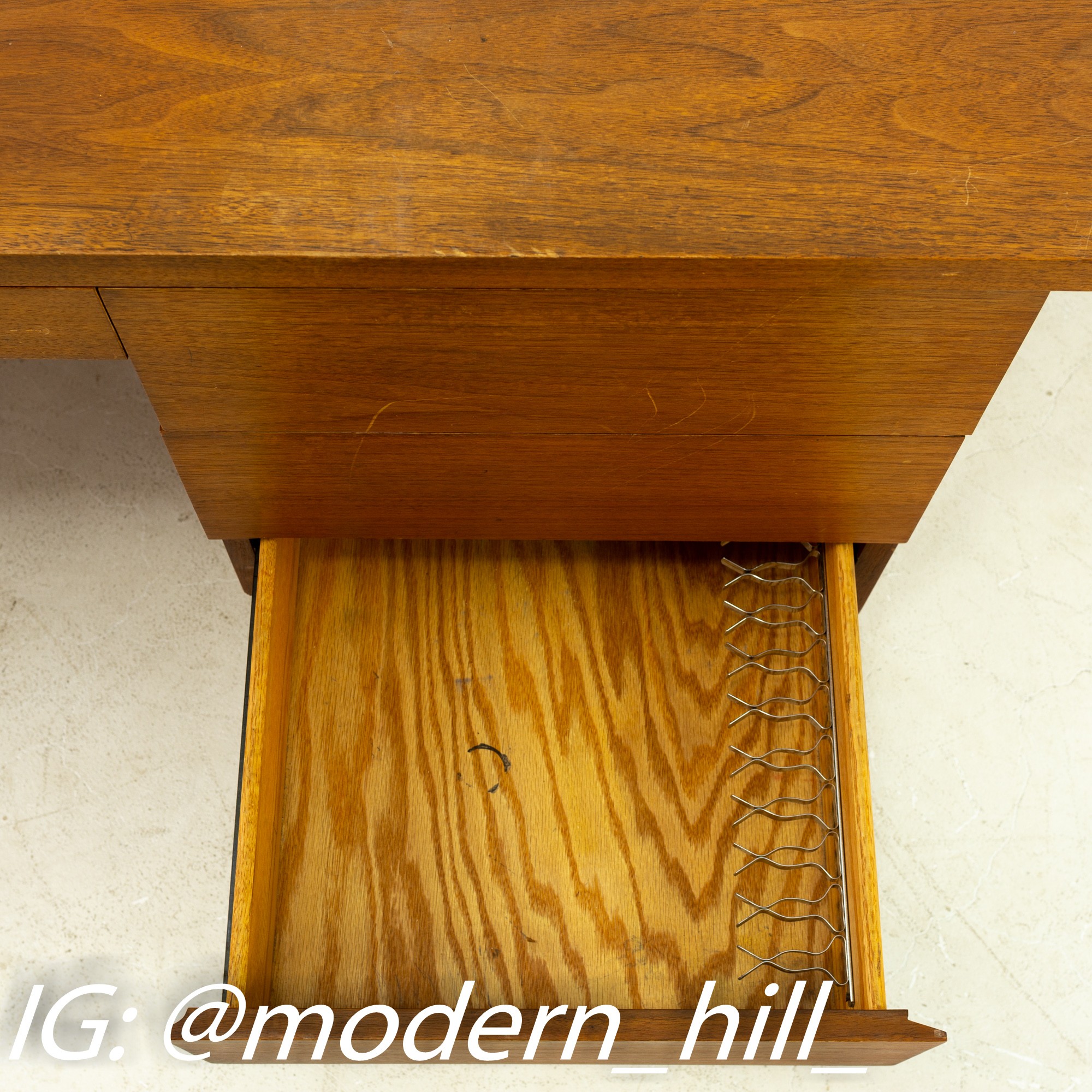 Harvey Probber Mid Century Walnut and Chrome Executive Desk