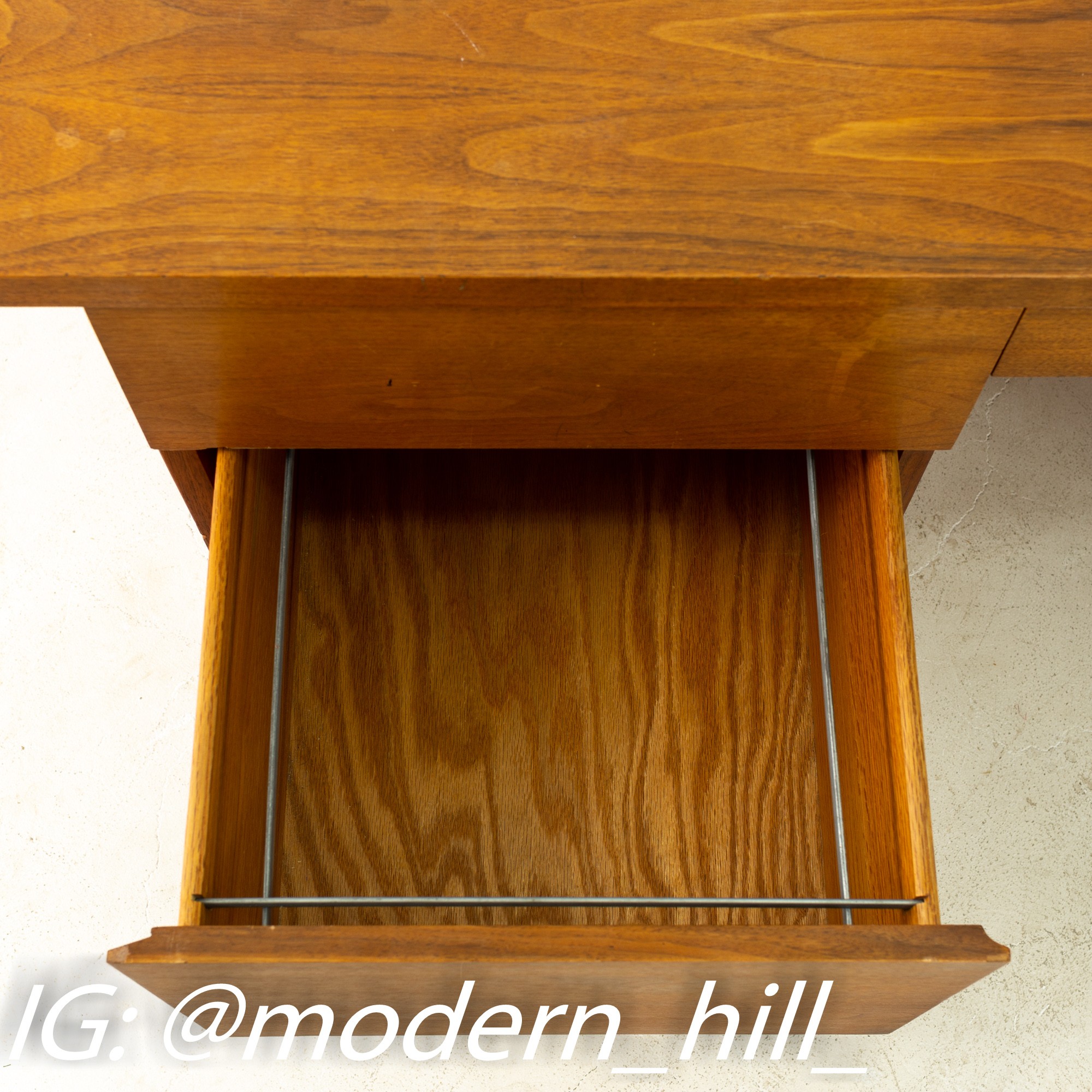 Harvey Probber Mid Century Walnut and Chrome Executive Desk