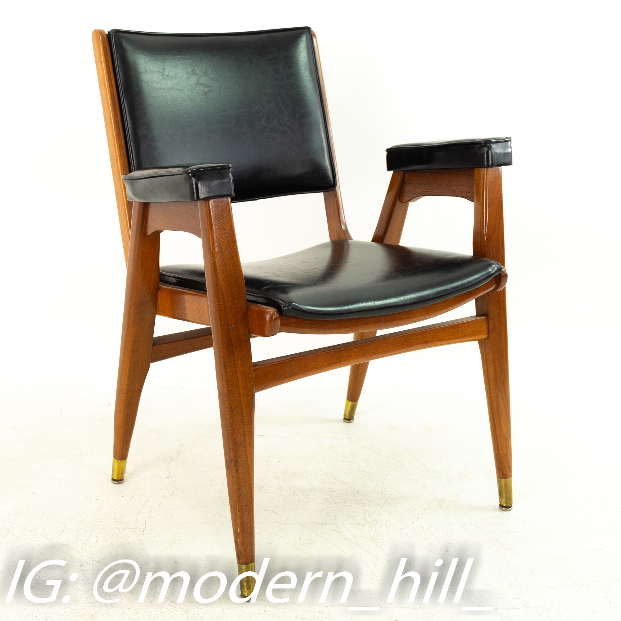 Images | Mid Century Modern Furniture - Mid Century Furniture Chicago Stanley Furniture Mid Century Walnut and Brass Dining Chairs - Set of 4