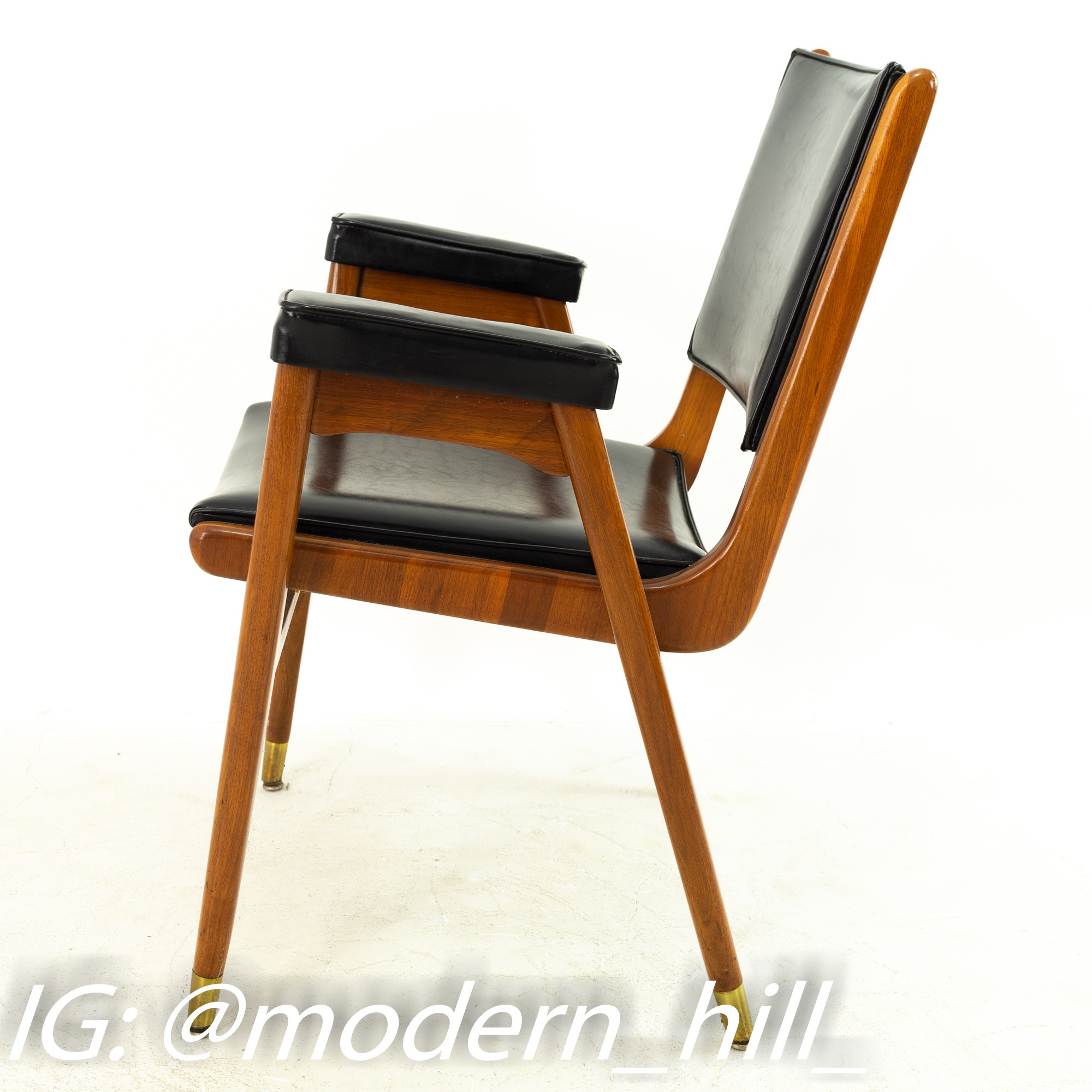Images | Mid Century Modern Furniture - Mid Century Furniture Chicago Stanley Furniture Mid Century Walnut and Brass Dining Chairs - Set of 4