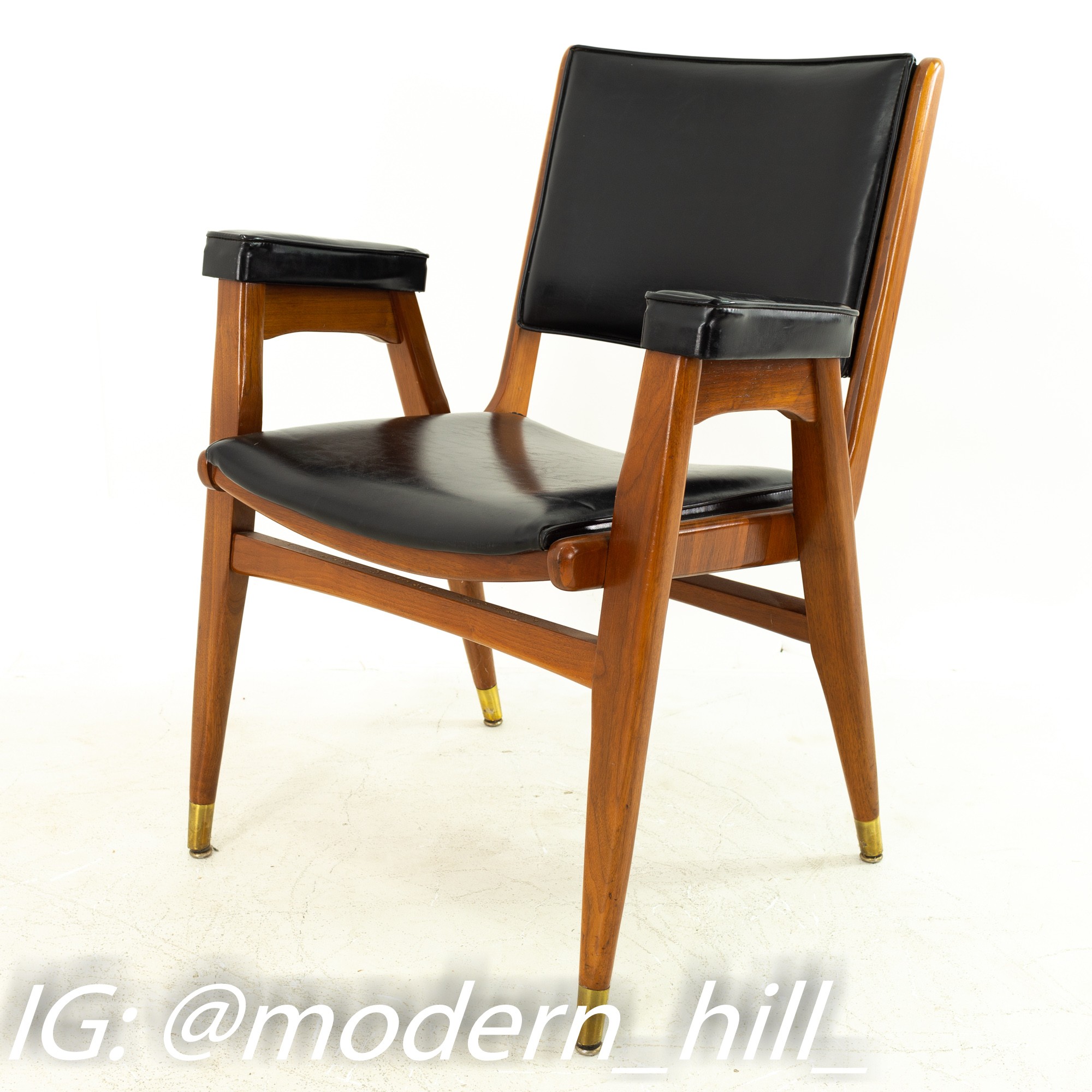 Images | Mid Century Modern Furniture - Mid Century Furniture Chicago Stanley Furniture Mid Century Walnut and Brass Dining Chairs - Set of 4