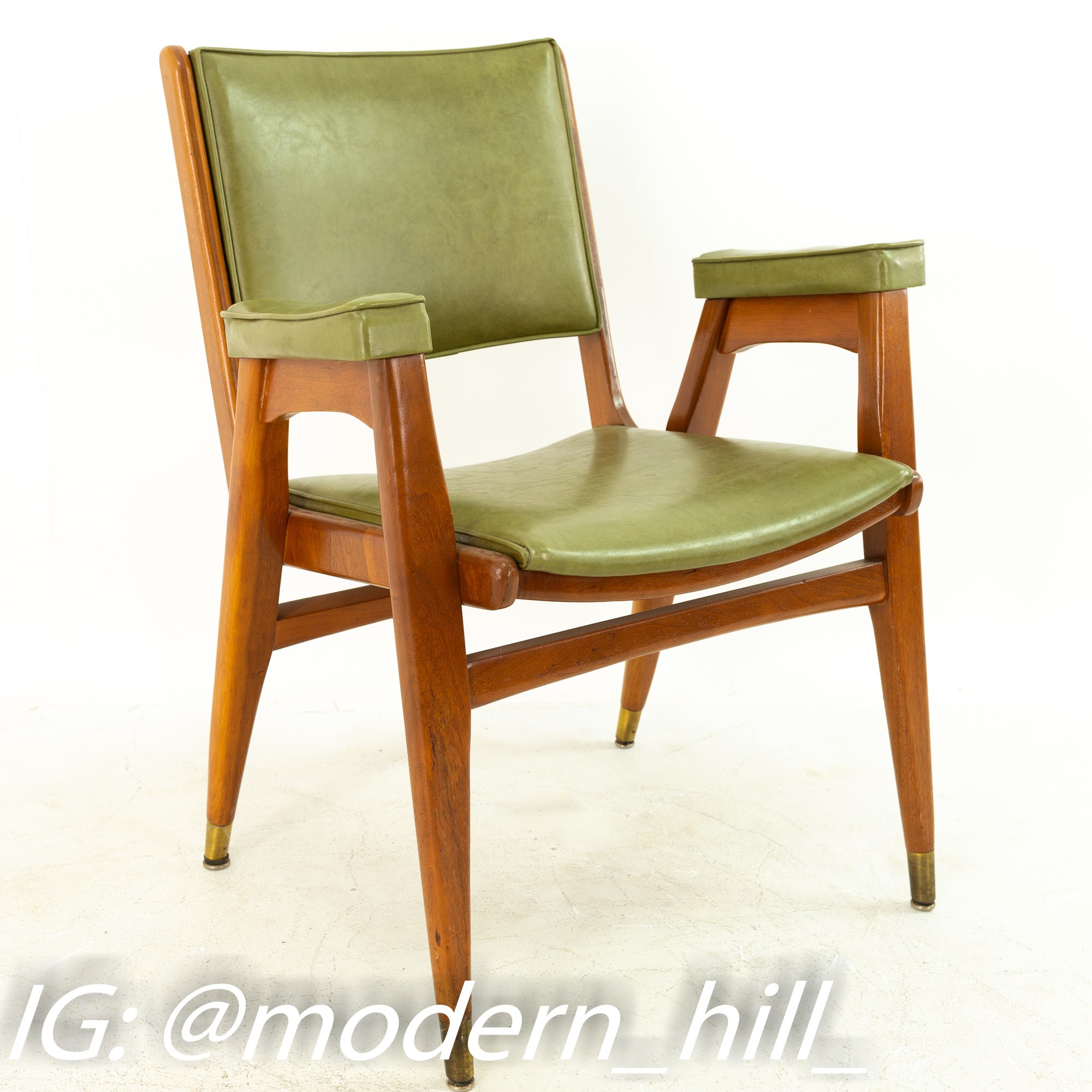 Images | Mid Century Modern Furniture - Mid Century Furniture Chicago Stanley Furniture Mid Century Walnut and Brass Dining Chairs - Set of 4