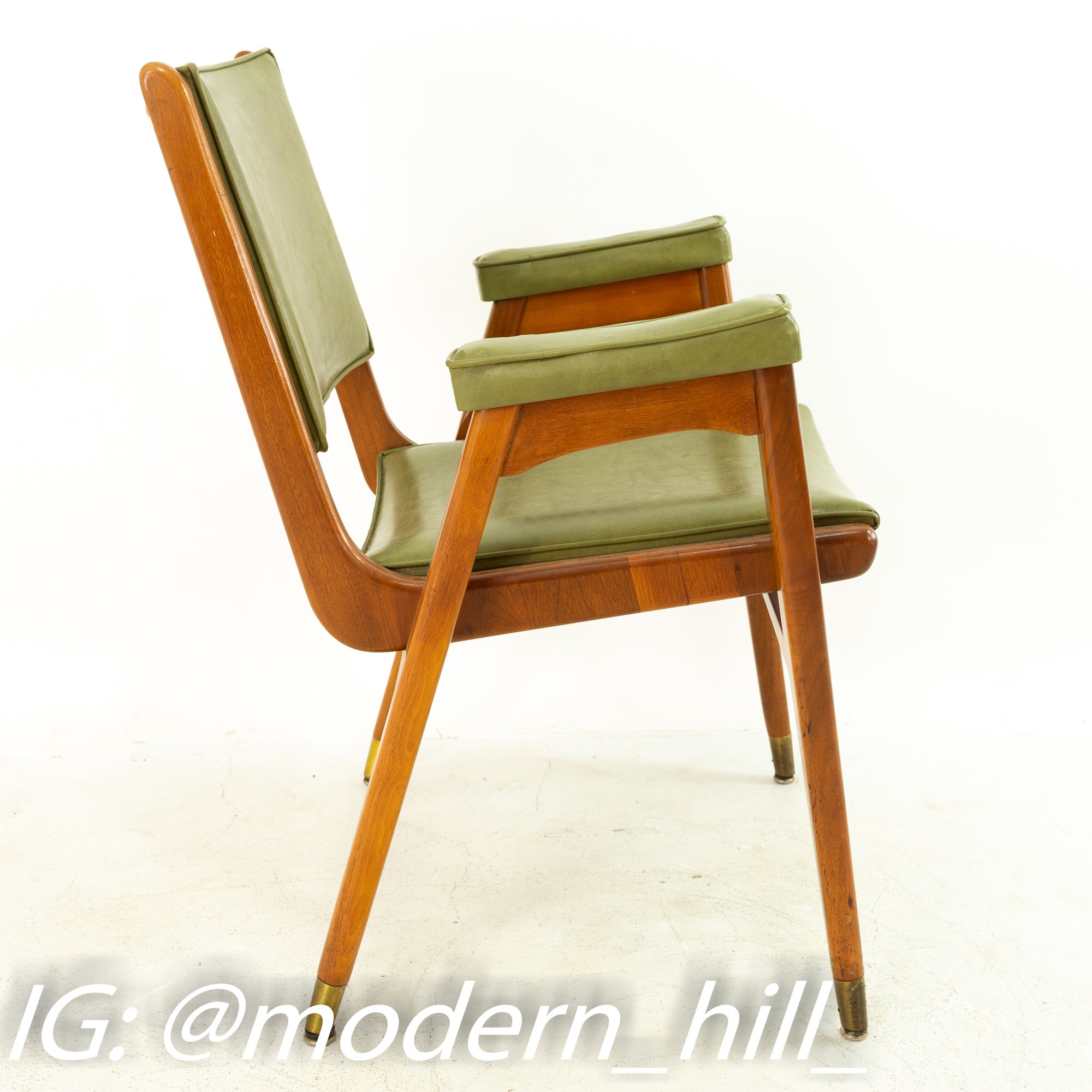 Images | Mid Century Modern Furniture - Mid Century Furniture Chicago Stanley Furniture Mid Century Walnut and Brass Dining Chairs - Set of 4