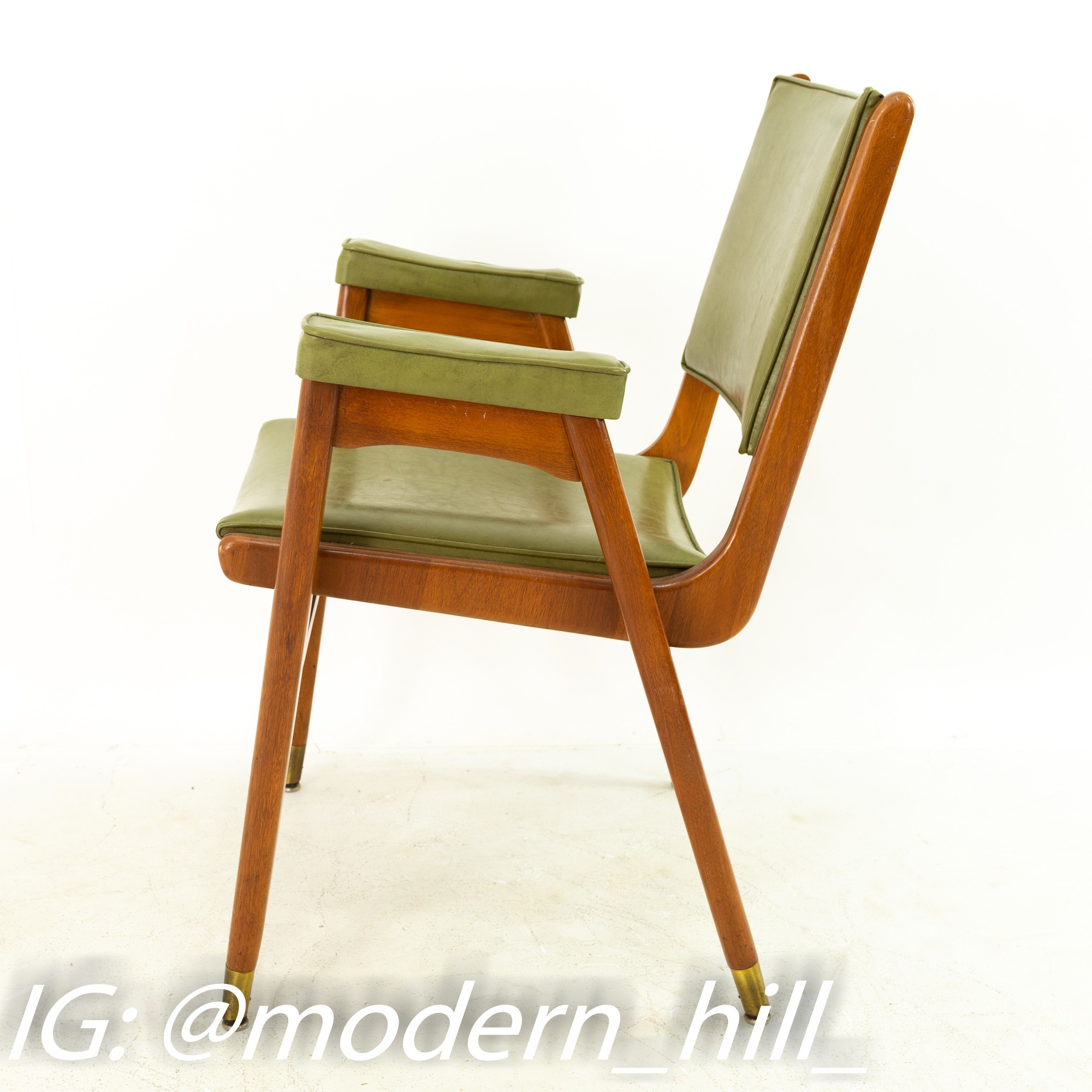 Images | Mid Century Modern Furniture - Mid Century Furniture Chicago Stanley Furniture Mid Century Walnut and Brass Dining Chairs - Set of 4