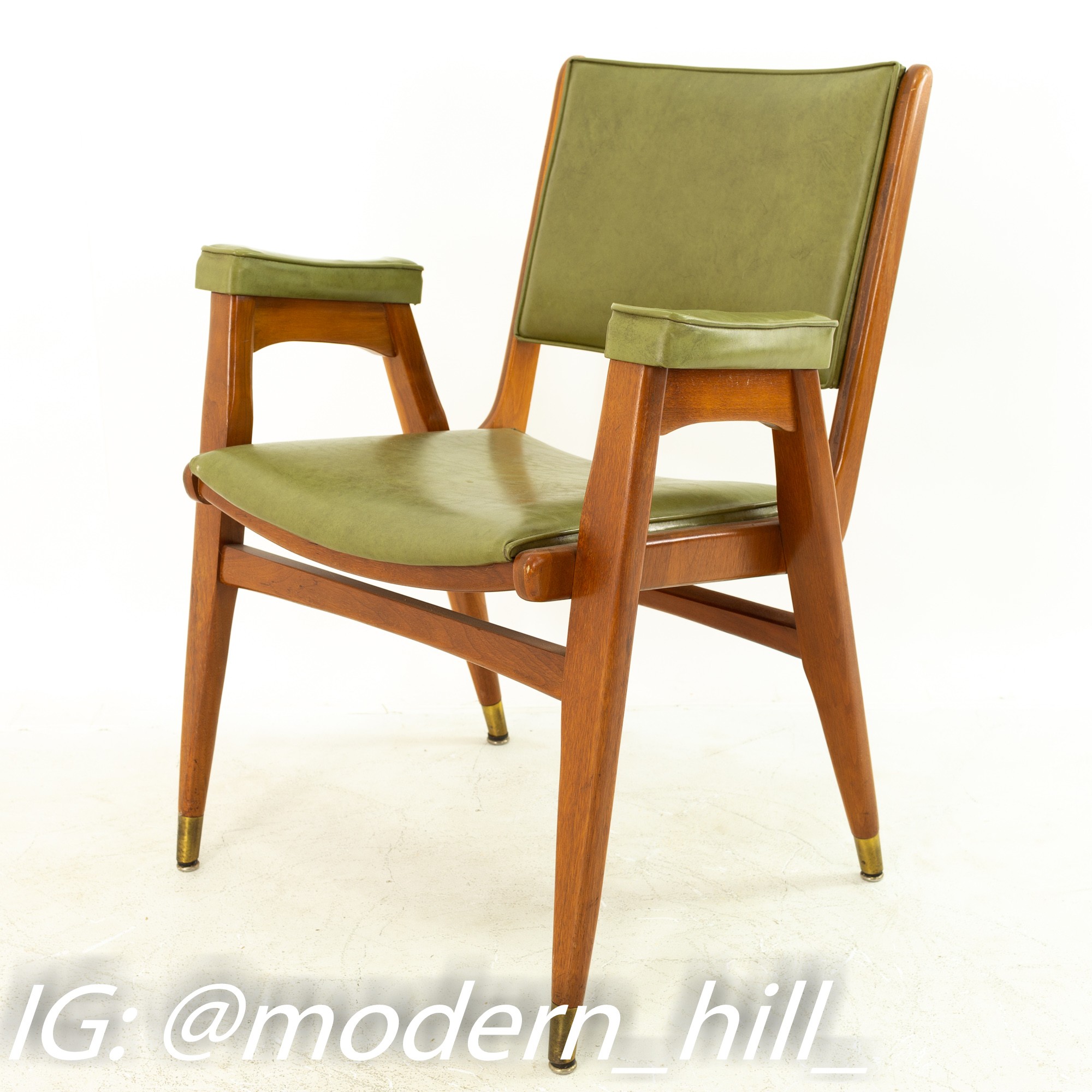 Images | Mid Century Modern Furniture - Mid Century Furniture Chicago Stanley Furniture Mid Century Walnut and Brass Dining Chairs - Set of 4