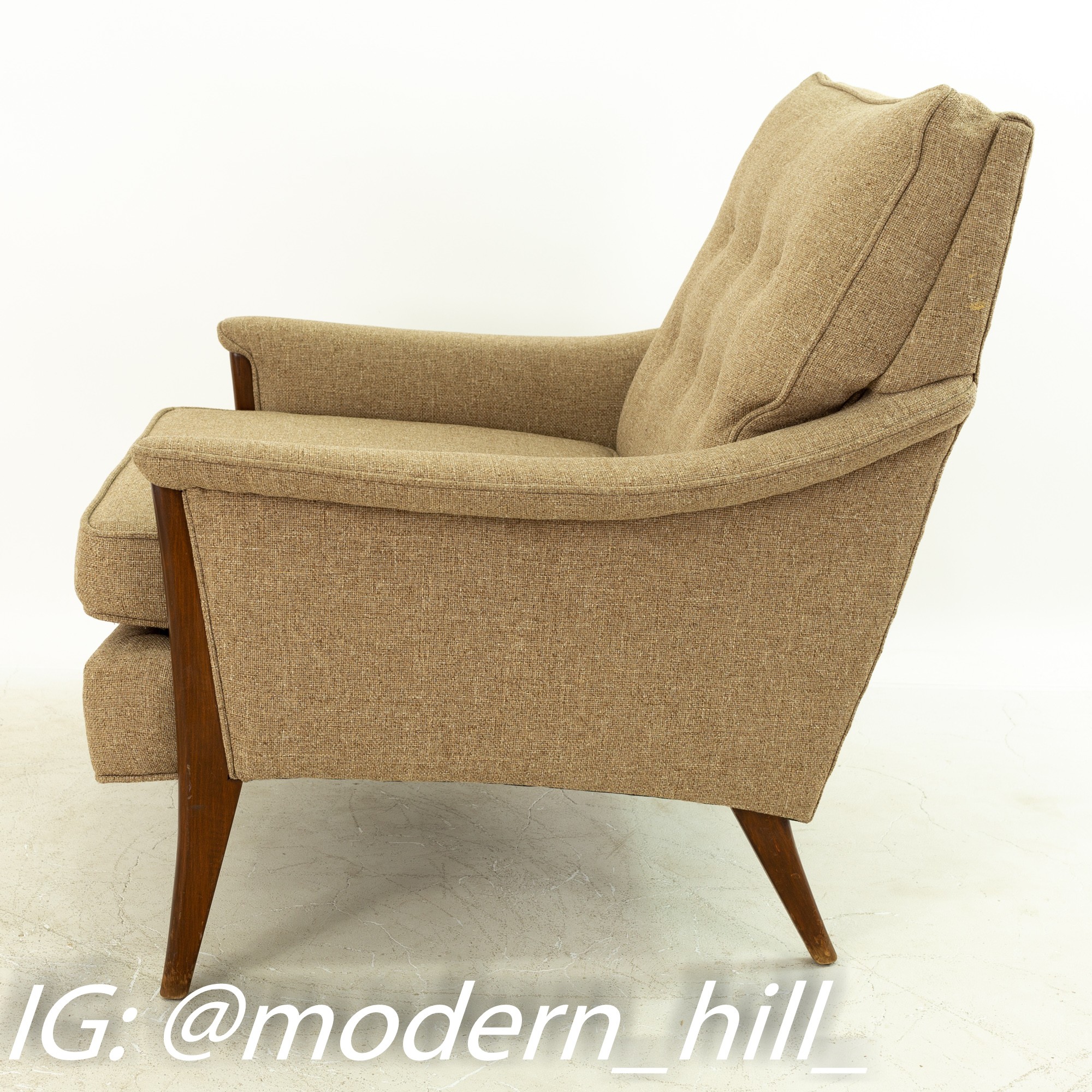 Milo Baughman Style Mid Century His and Her's Lounge Chairs - Pair