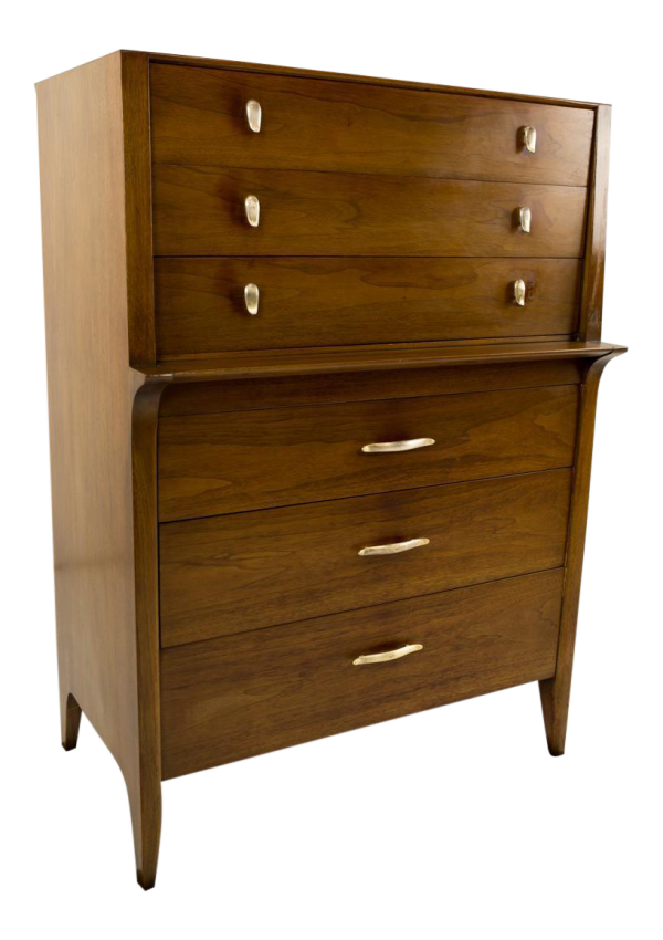 John Van Koert for Drexel Profile Mid Century Highboy Dresser Mid