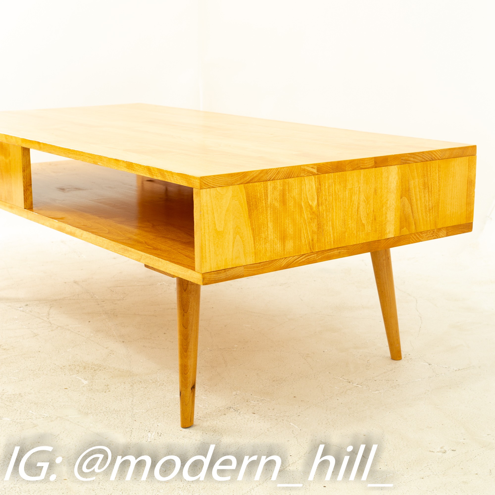 Paul Mccobb Style Orwa Designs Blonde Coffee Table