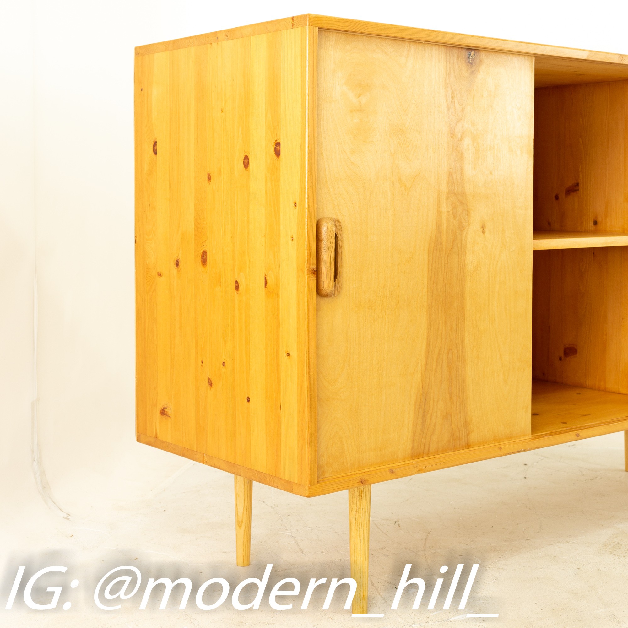 Paul Mccobb Style Orwa Designs Blonde Credenza Media Record Cabinet