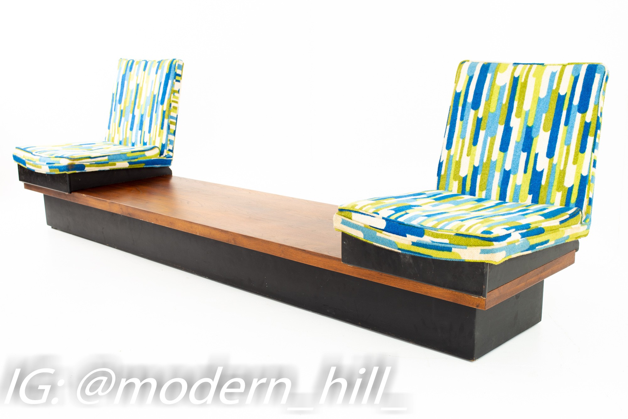 Milo Baughman for Thayer Coggin Mid Century 2 Seat Adjustable Sofa Bench