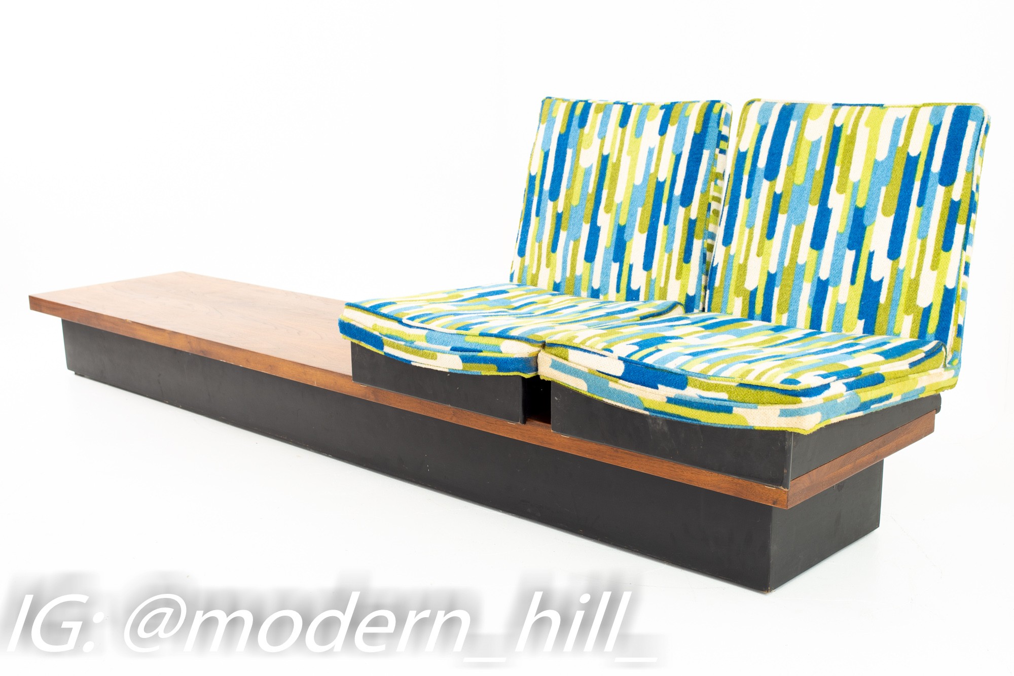 Milo Baughman for Thayer Coggin Mid Century 2 Seat Adjustable Sofa Bench