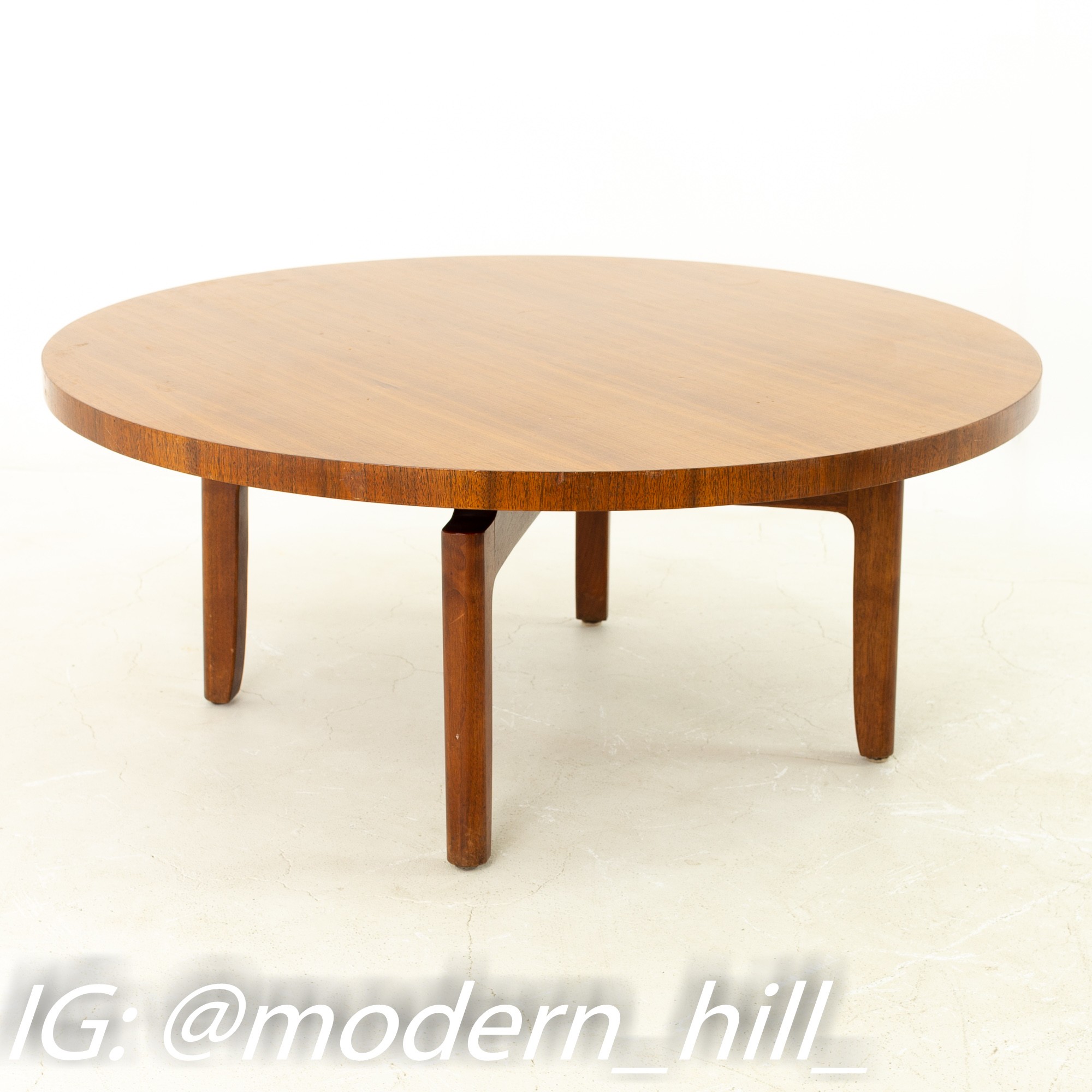 Jens Risom Style Nucraft Mid Century Walnut Coffee Table