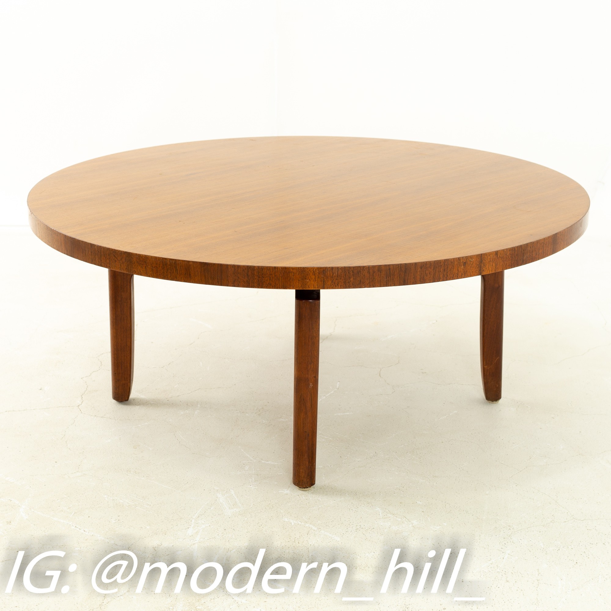 Jens Risom Style Nucraft Mid Century Walnut Coffee Table