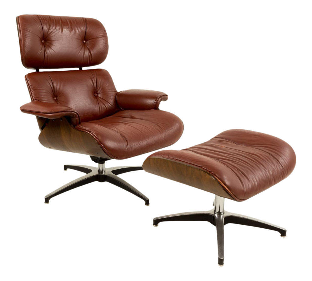 Plycraft Eames Style Lounge Chair and Ottoman Mid Century Modern Furniture Modern Hill