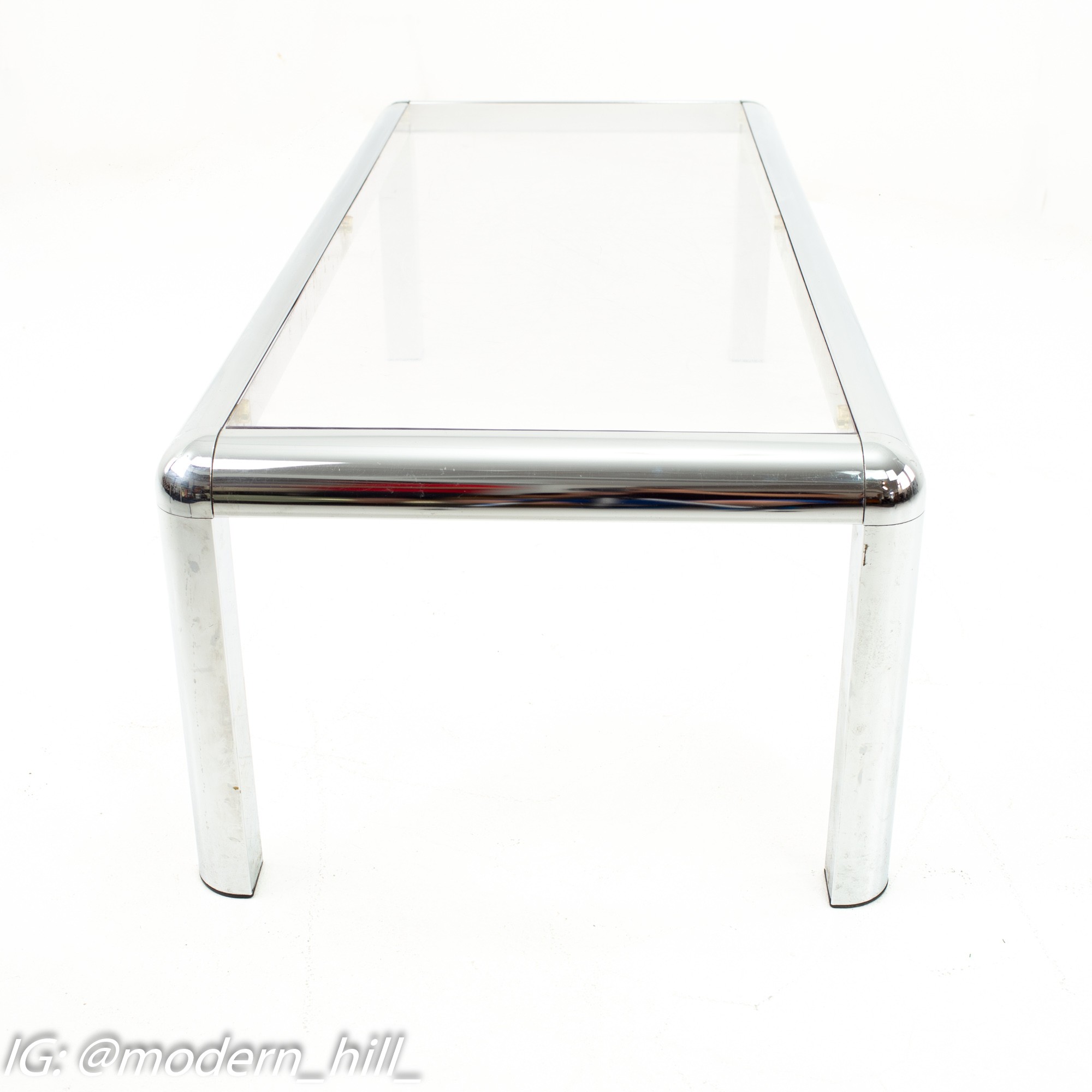 Mid Century Chrome and Glass Coffee Table