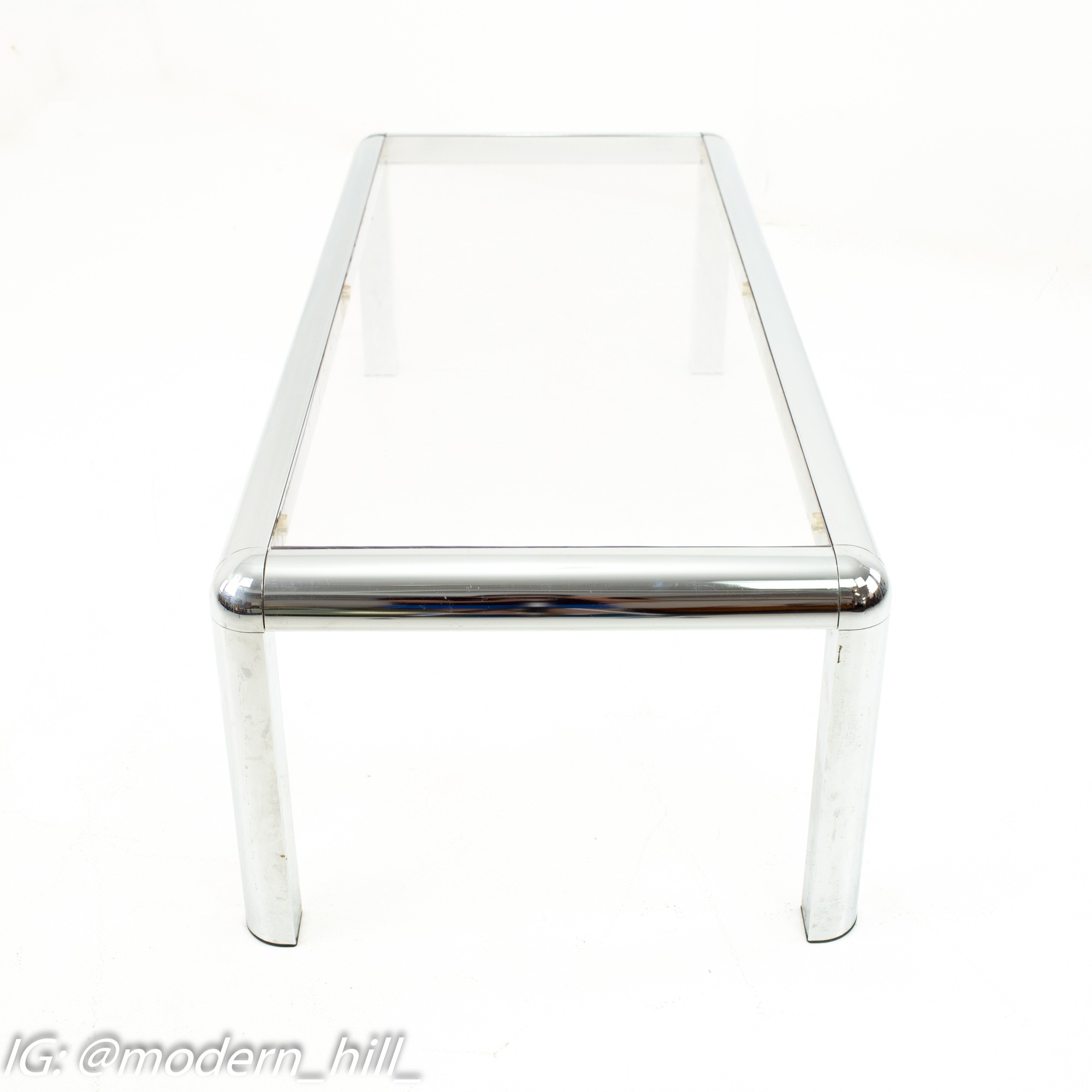 Mid Century Chrome and Glass Coffee Table