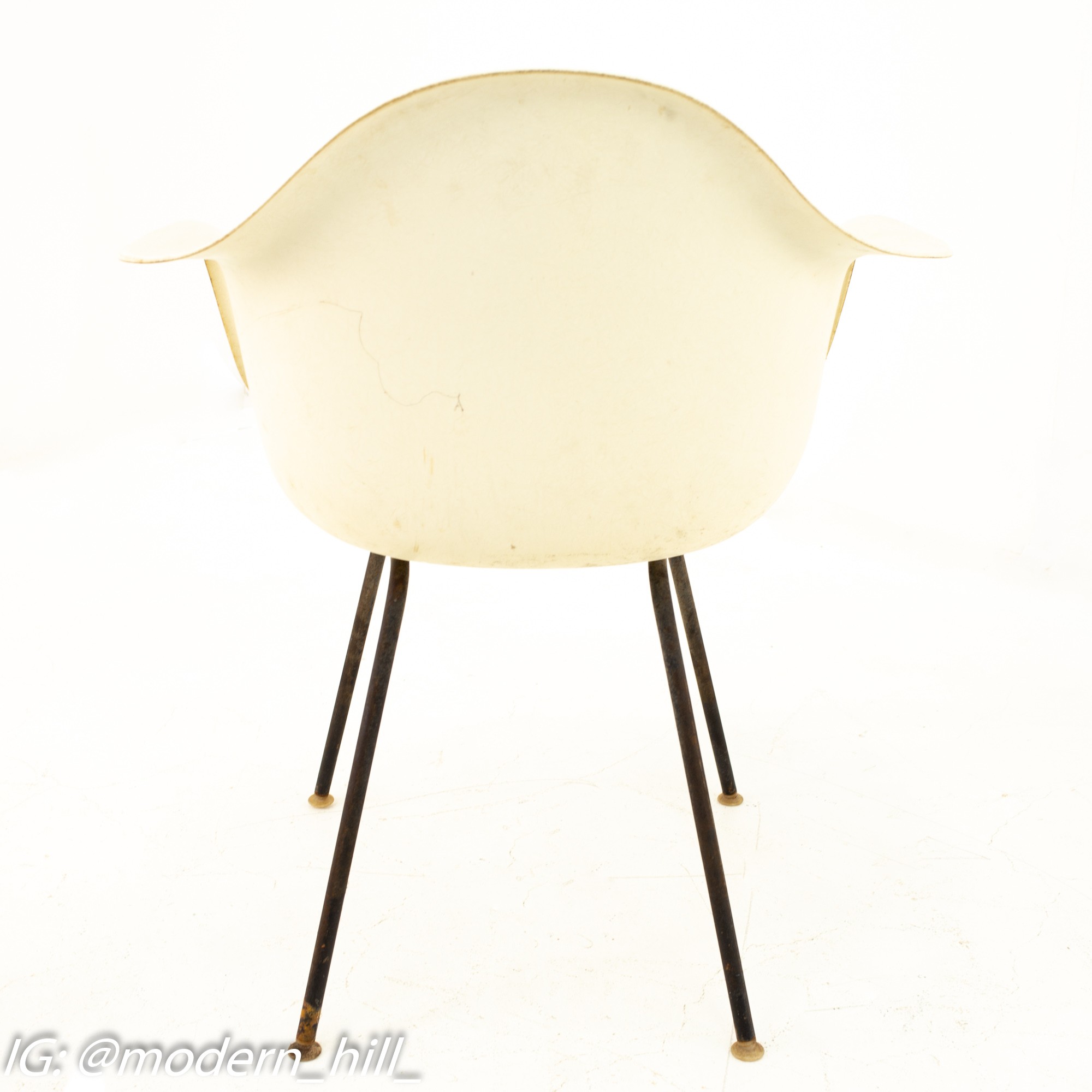 Images | Mid Century Modern Furniture - Mid Century Furniture Chicago Early Herman Miller Mid Century White Shell Chairs - Pair