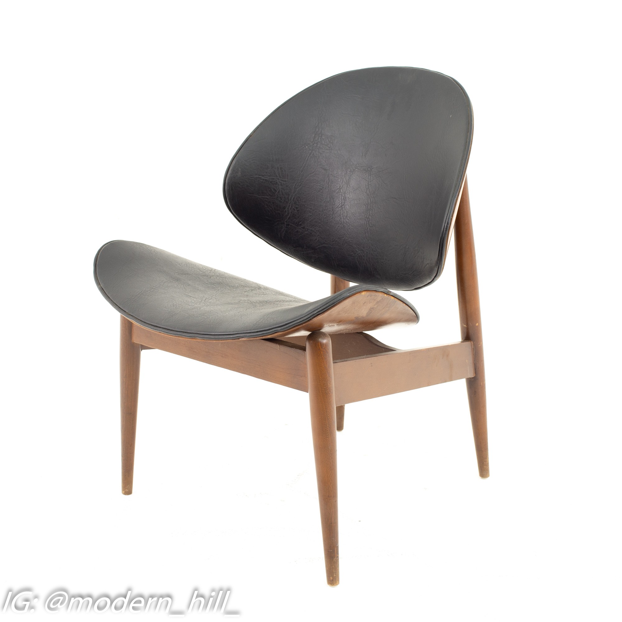 Seymour James Weiner for Kodawood Mid Century Clam Shell Chairs - Pair