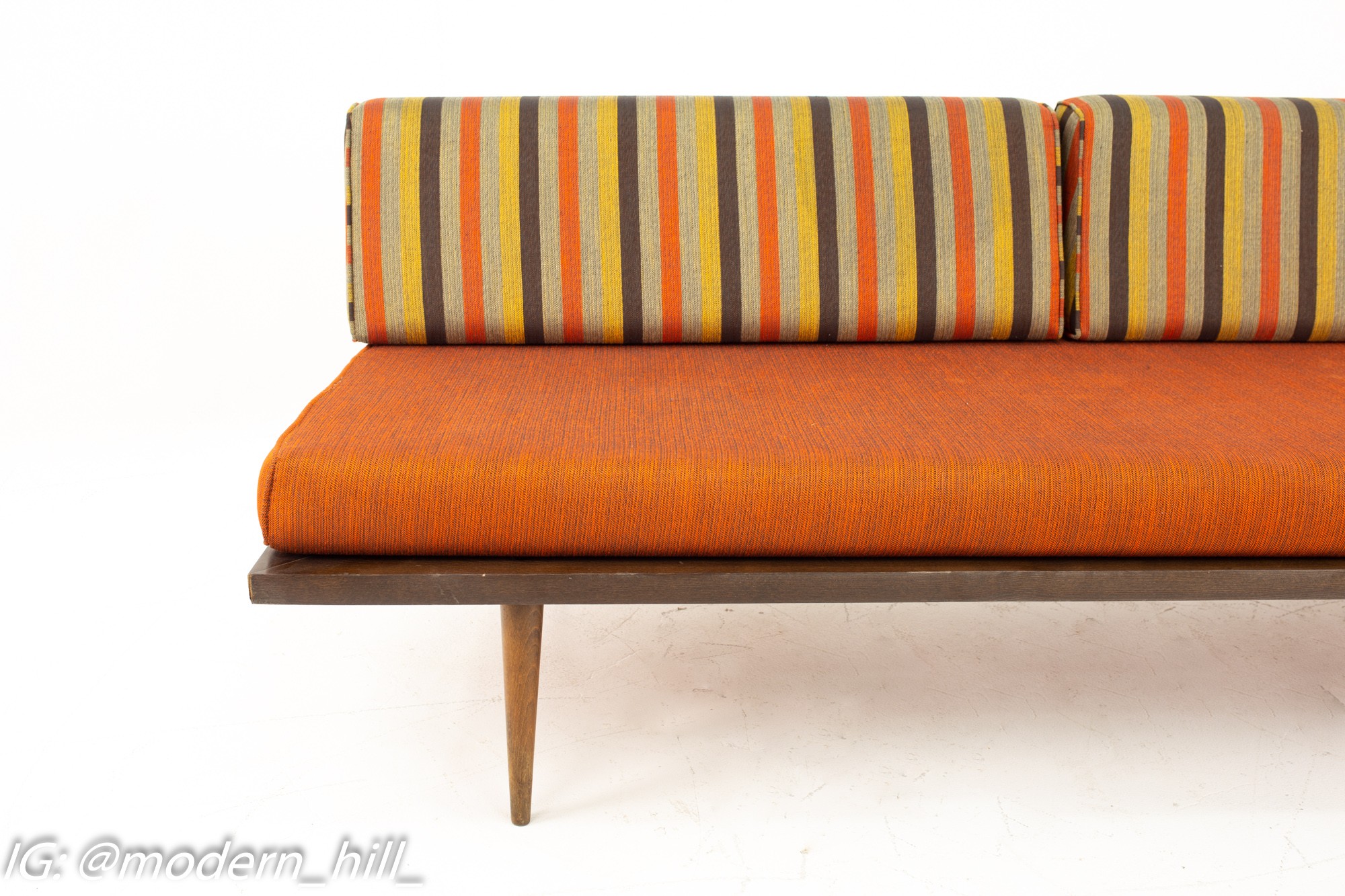Mid Century Armless Striped Daybed Sofa
