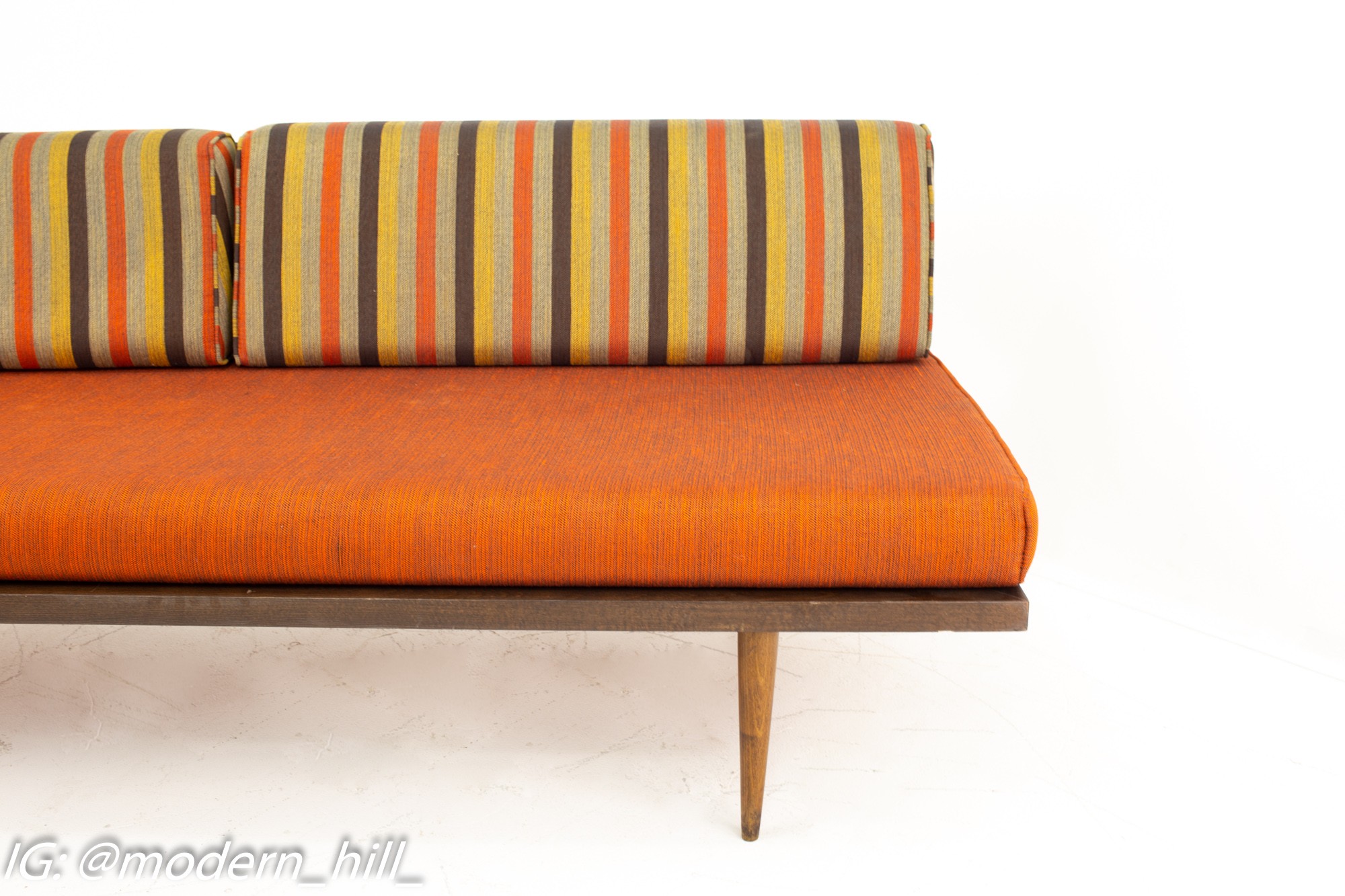 Mid Century Armless Striped Daybed Sofa