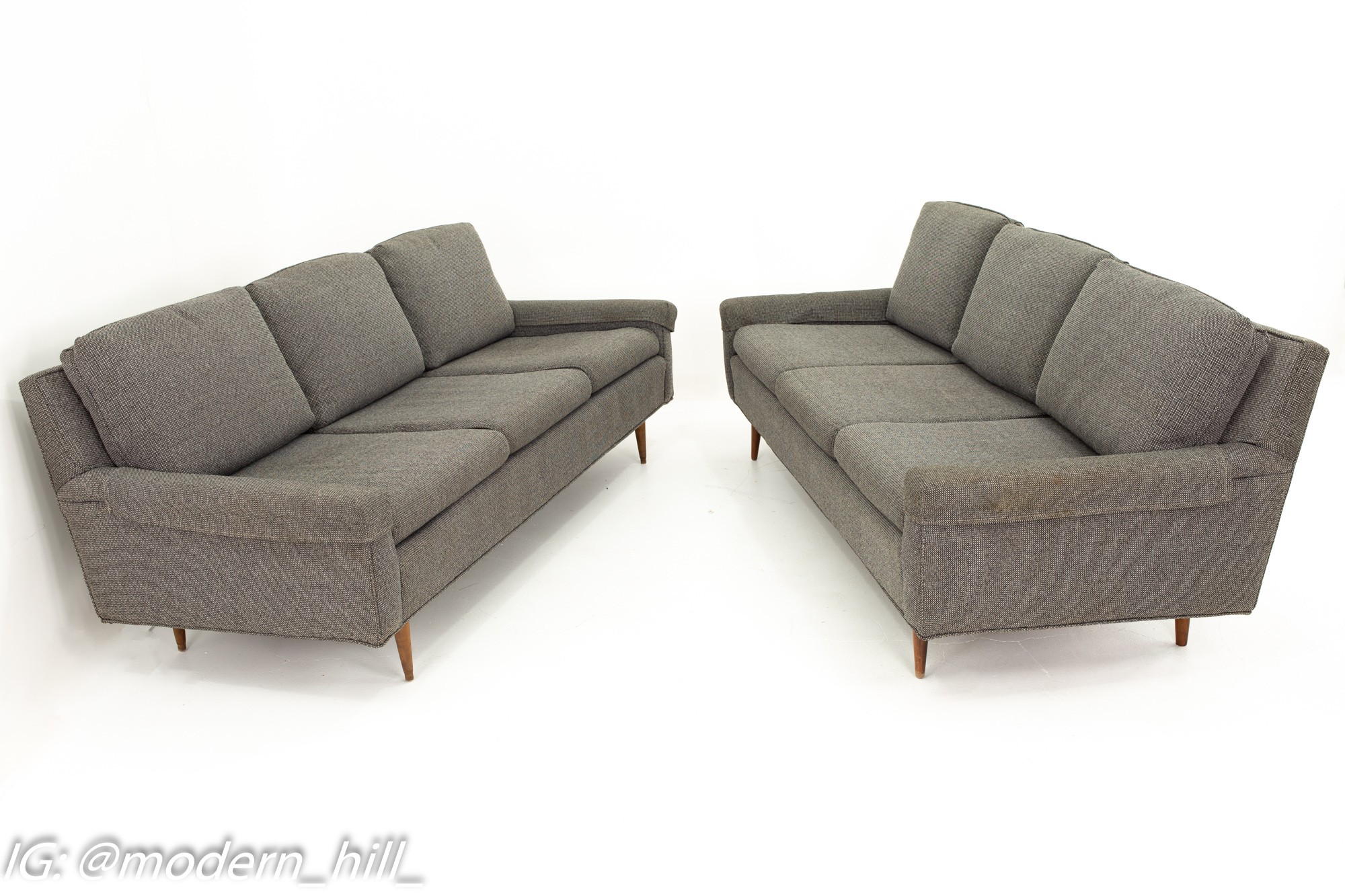 Milo Baughman Style Mid Century Custom Sofa - Pair