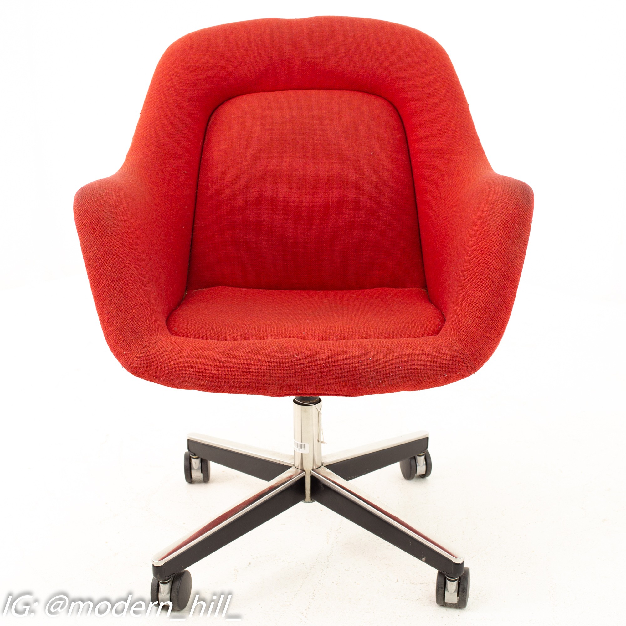 Max Pearson for Knoll Mid Century Red Upholstered Office Desk Chair