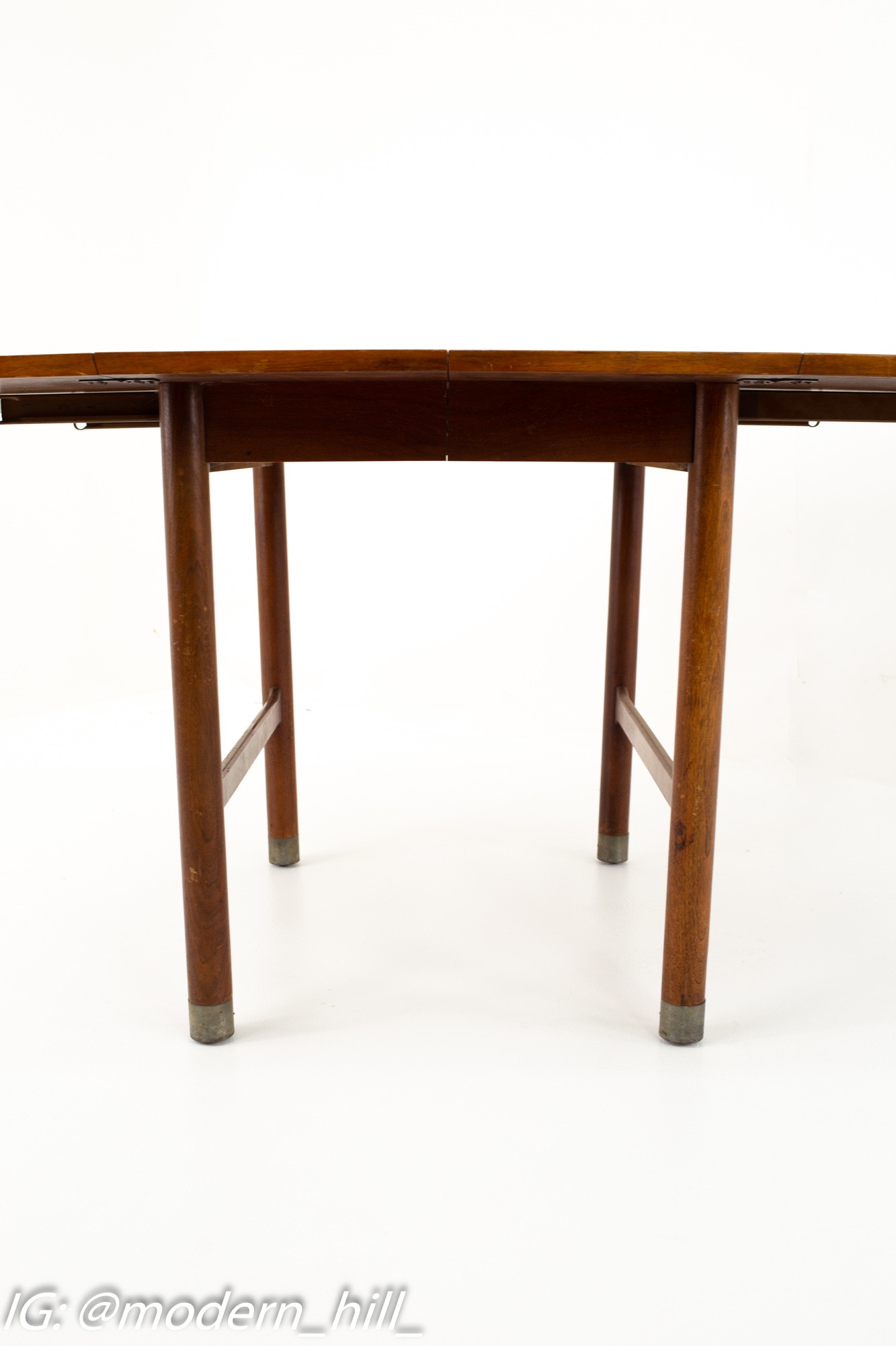 American of Martinsville Mid Century Drop Leaf Dining Table with Metal Accented Legs