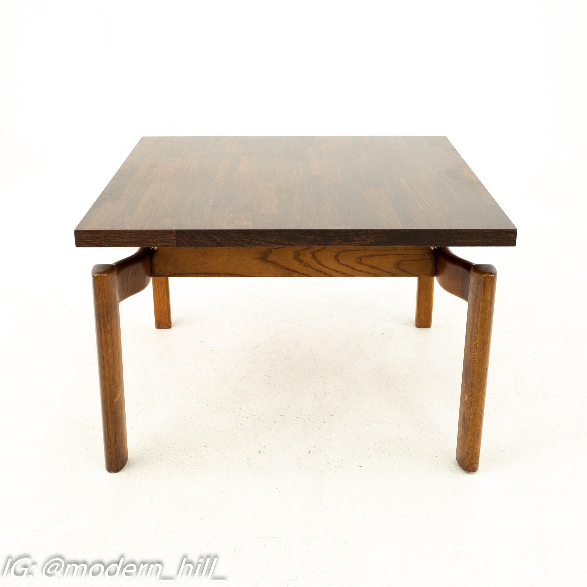Danish Style Mid Century Walnut Side Tables - Pair