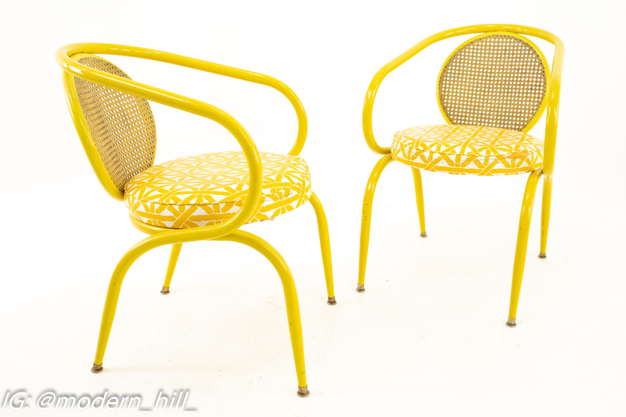 Images | Mid Century Modern Furniture - Mid Century Furniture Chicago Howell Mid Century Yellow Chairs - Pair