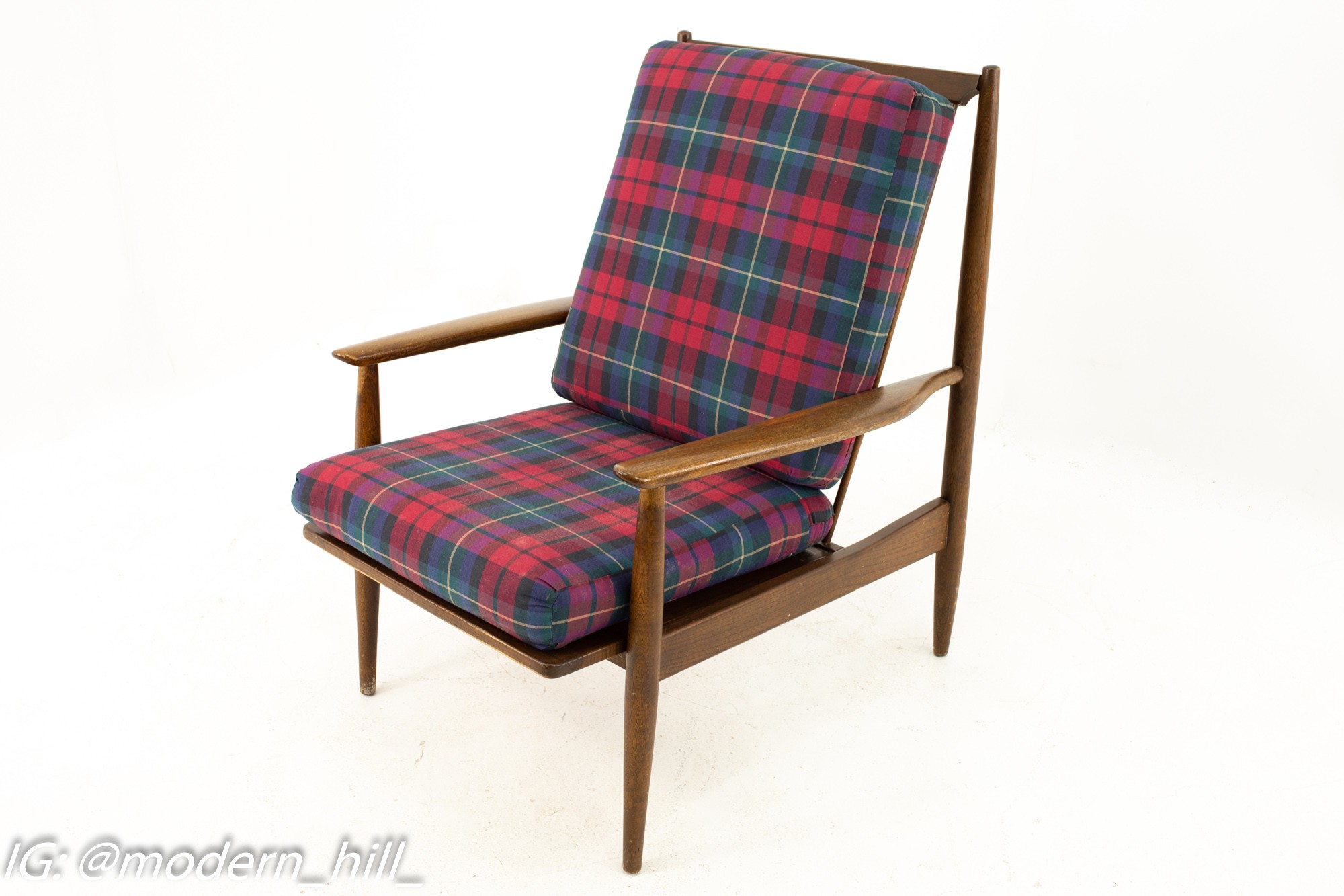 Viko Baumritter Danish Style Mid Century Walnut Lounge Chairs - Pair