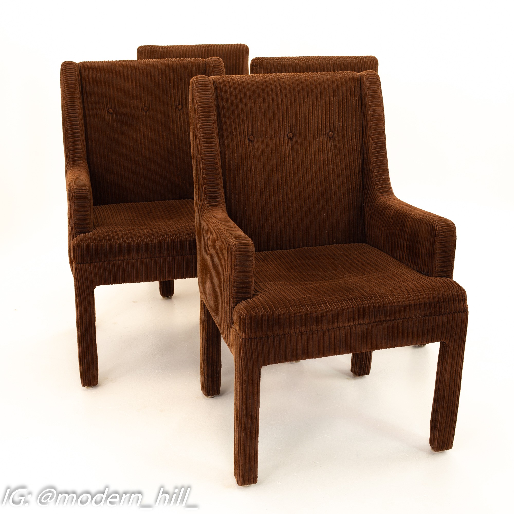 Milo Baughman Style Mid Century Dining Chairs - Set of 6