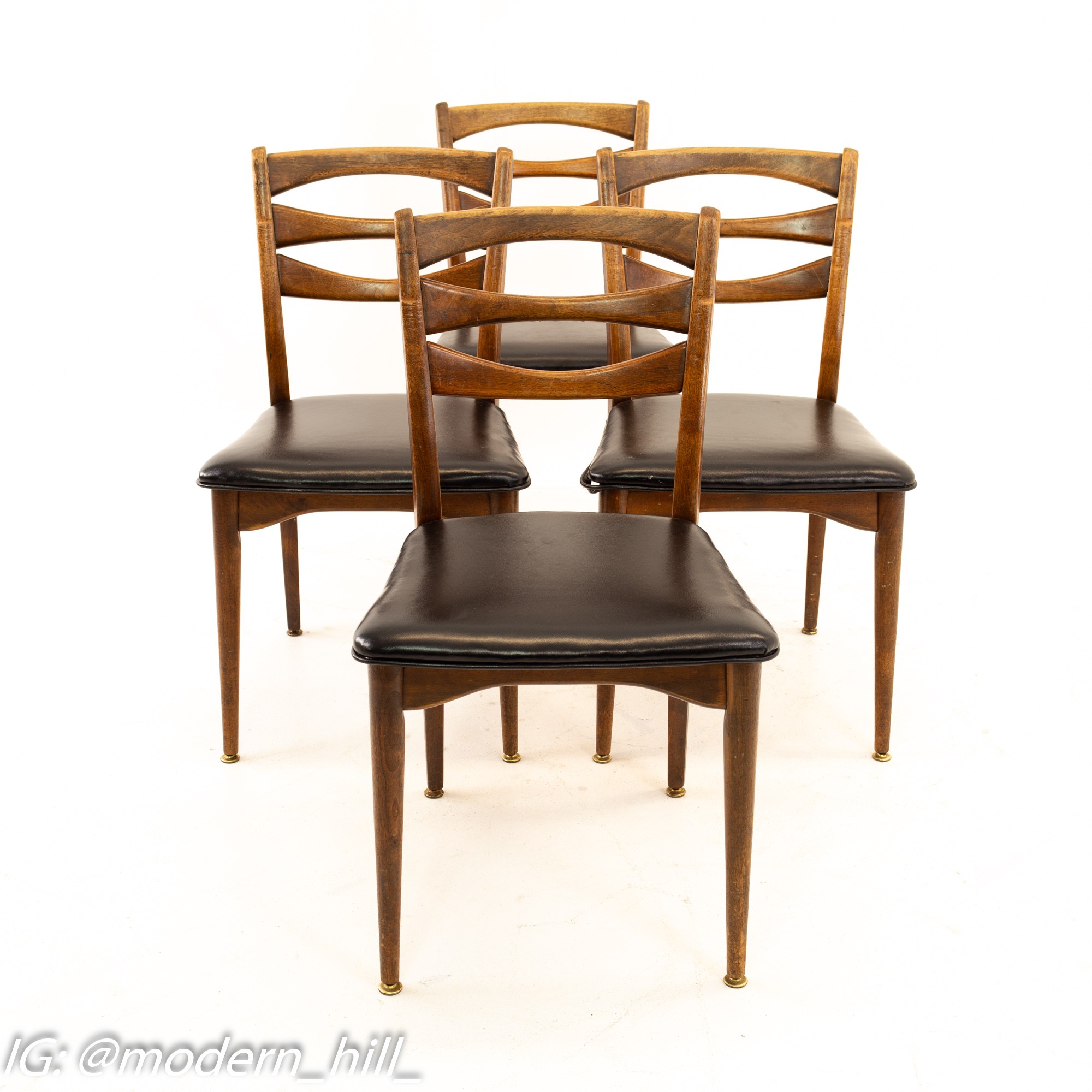 American of Martinsville Mid Century Walnut Dining Chairs - Set of 4