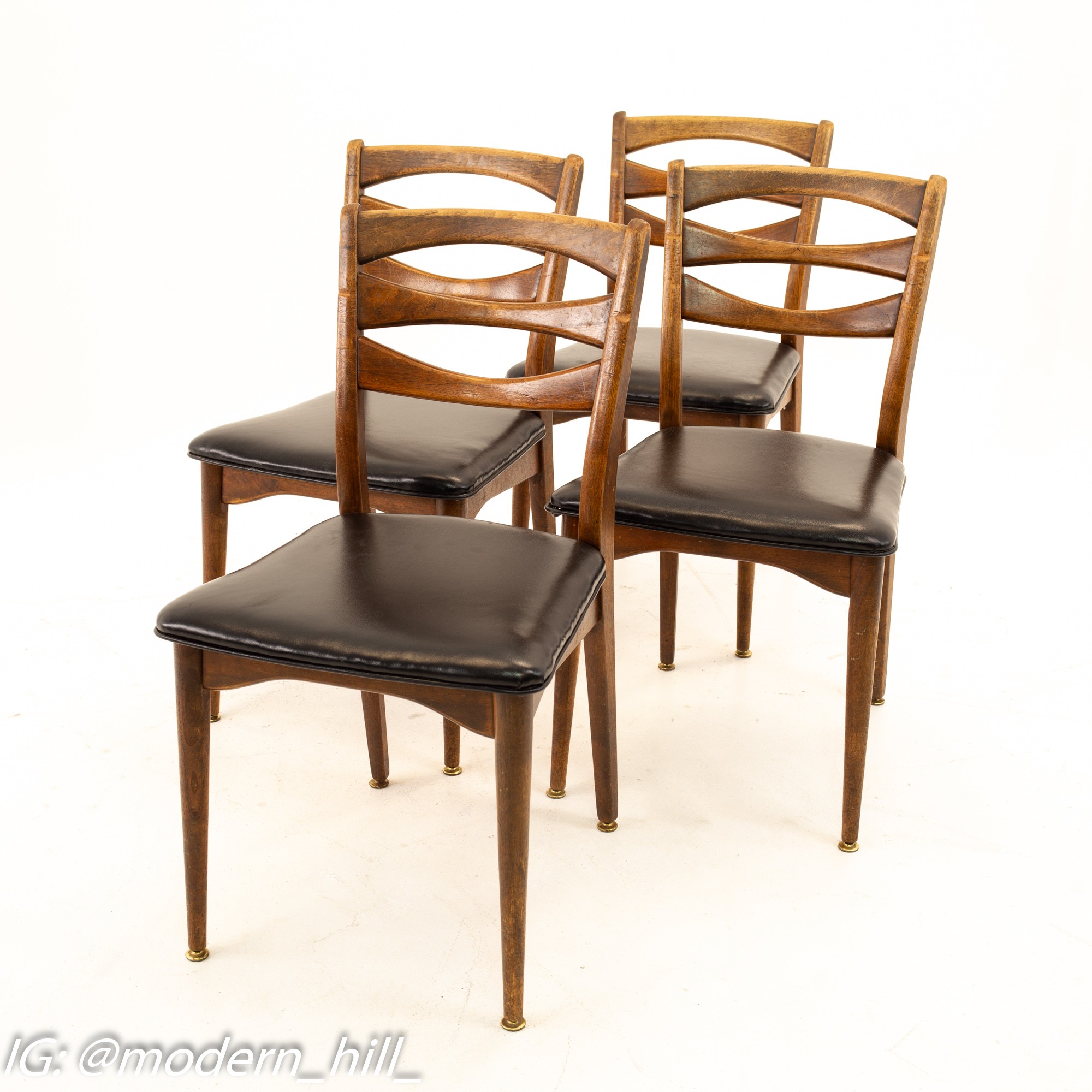 American of Martinsville Mid Century Walnut Dining Chairs - Set of 4
