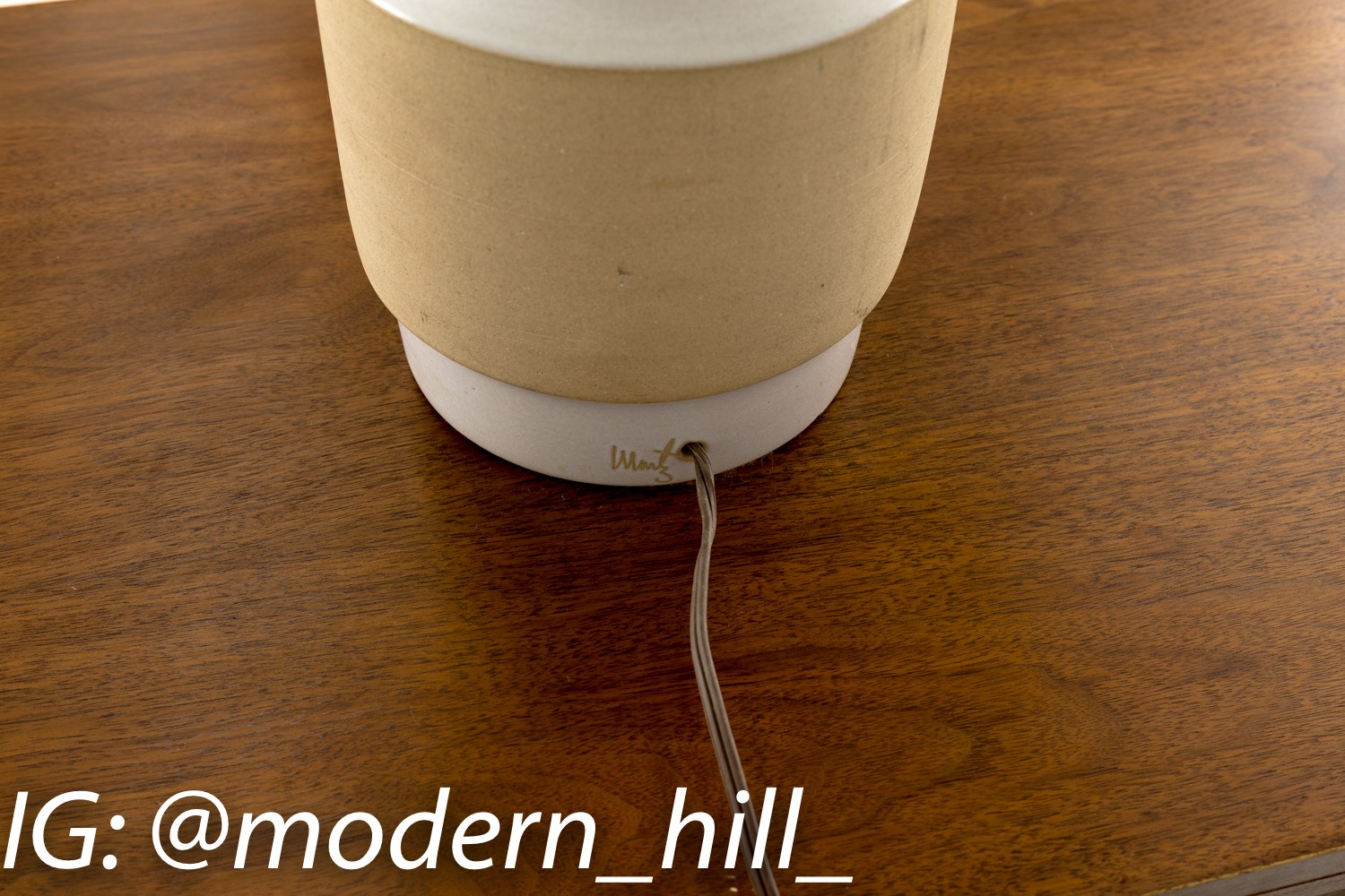 Mid-century Modern Gordon Martz Beige Pottery Table Lamp