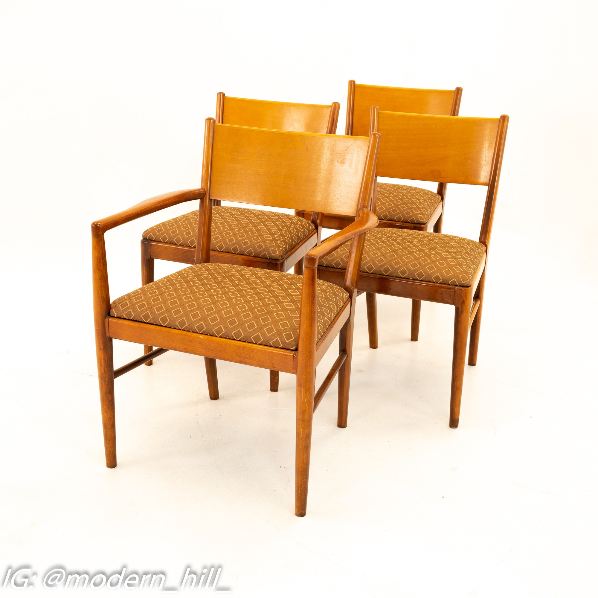 Broyhill Style Mid Century Walnut Dining Chairs - Set of 5