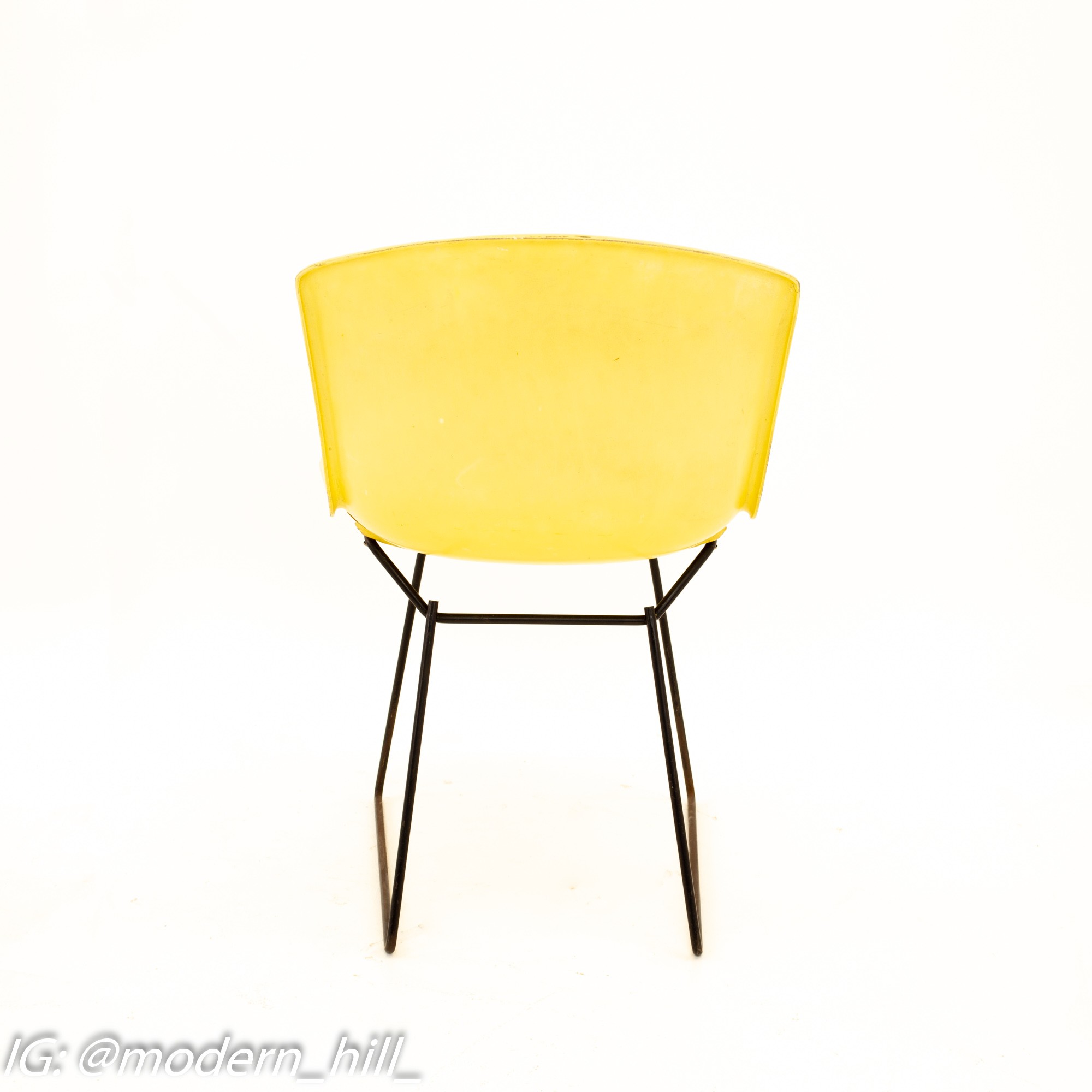 Knoll Mid Century Yellow Fiberglass Side Chair - Pair