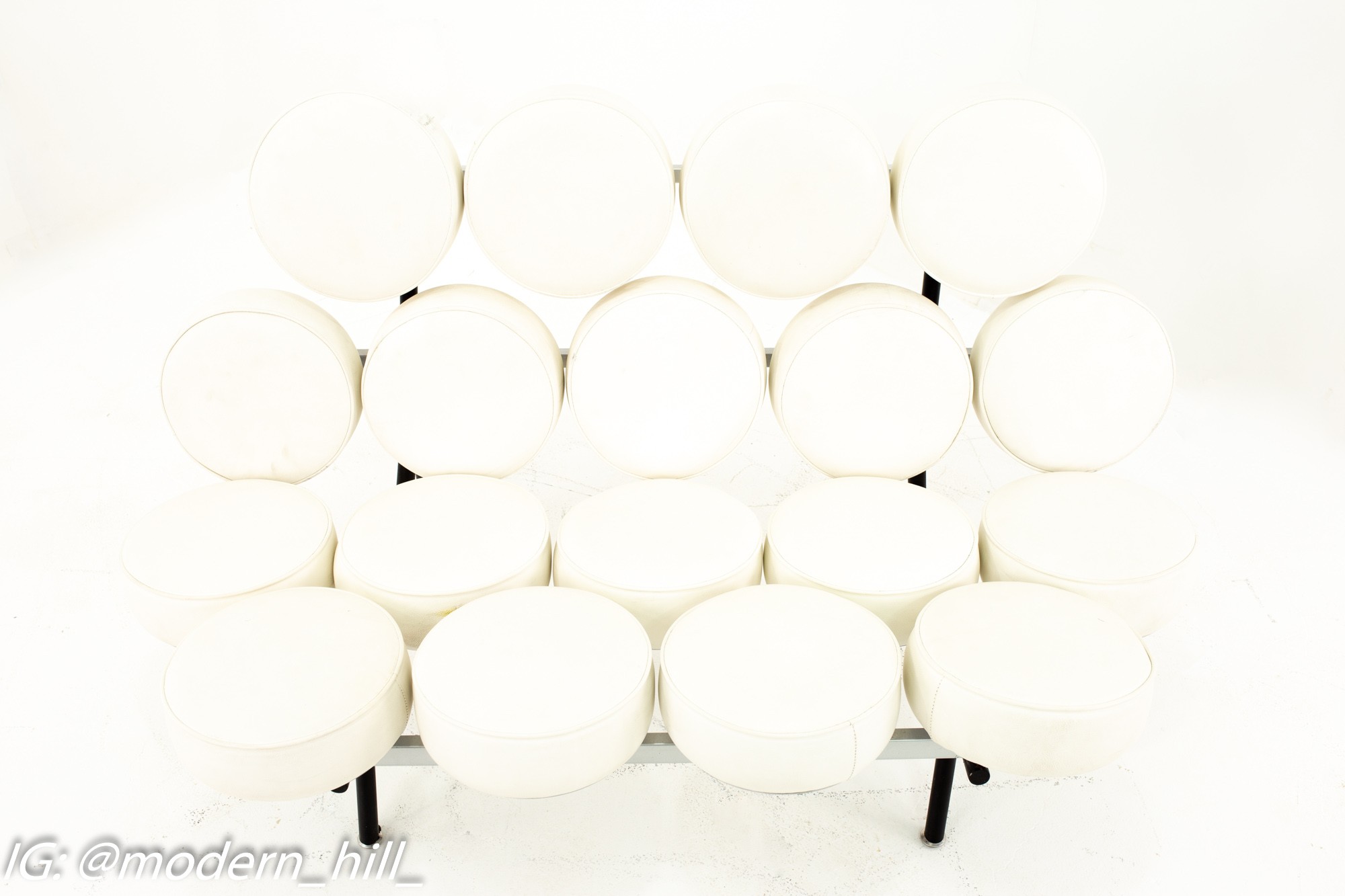 George Nelson for Herman Miller Style Mid Century Marshmallow Sofa White