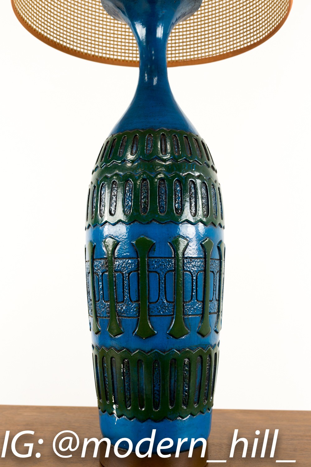 Mid-century Blue Table Lamp