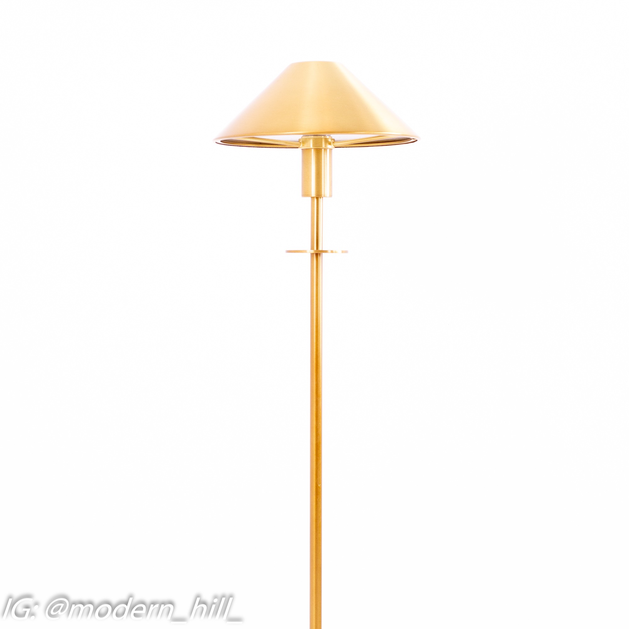 Images | Mid Century Modern Furniture - Mid Century Furniture Chicago Mid Century Brass Round Base Floor Lamps - Pair