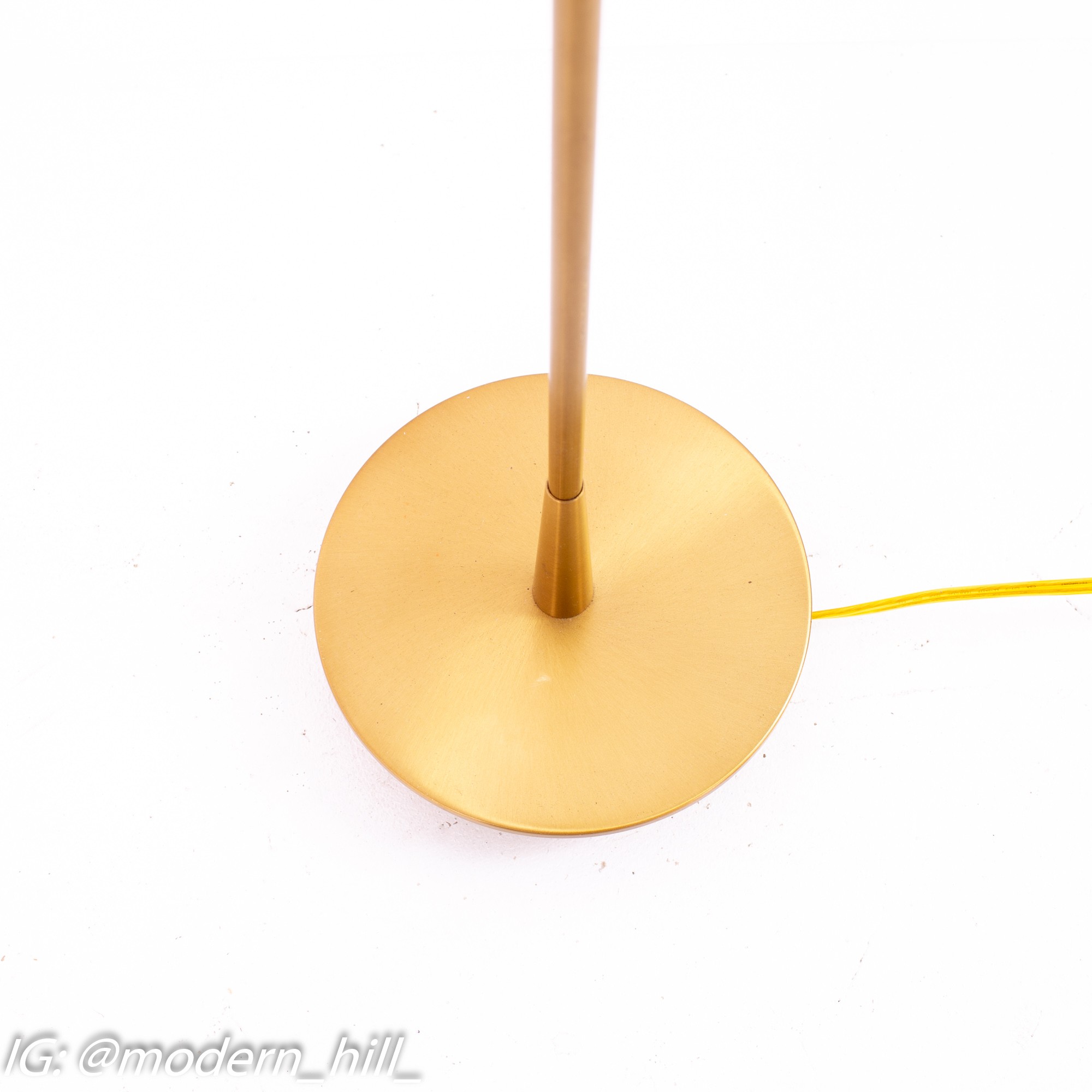 Images | Mid Century Modern Furniture - Mid Century Furniture Chicago Mid Century Brass Round Base Floor Lamps - Pair