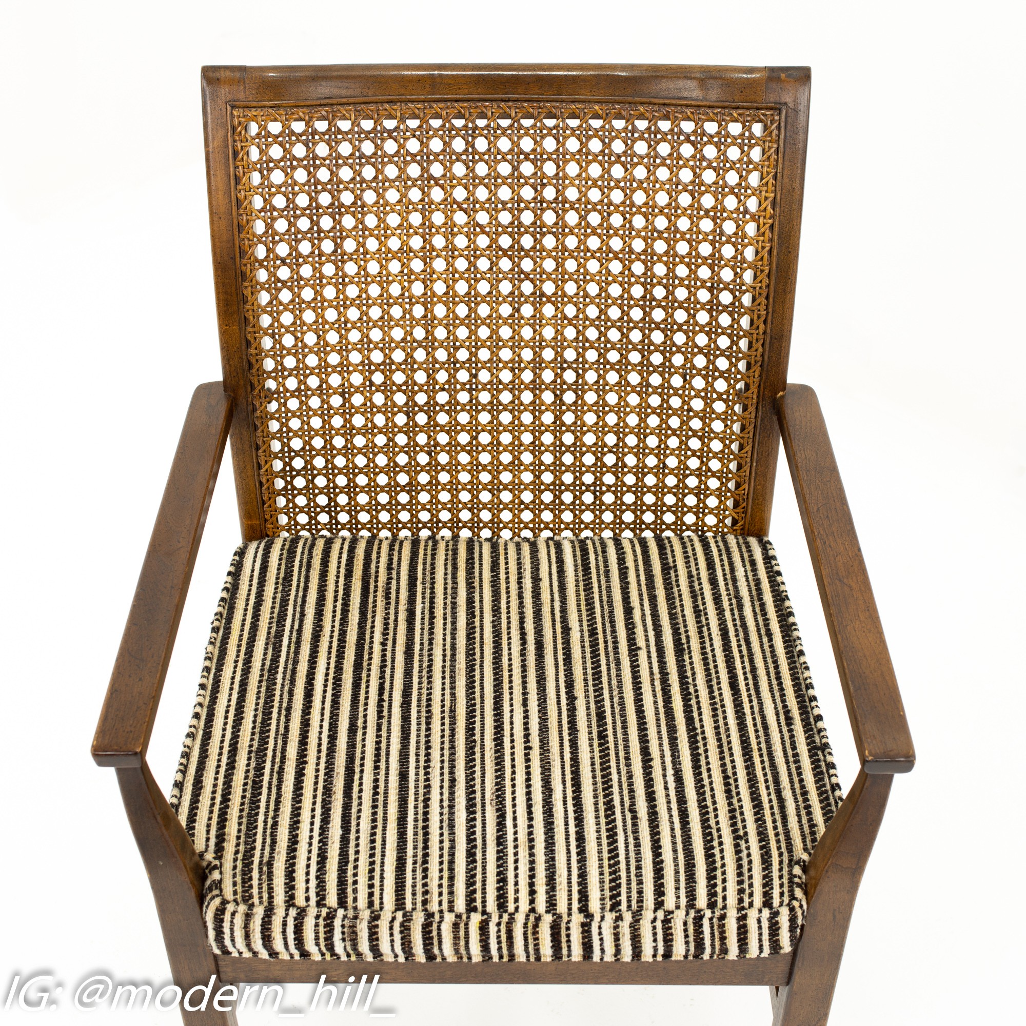 Images | Mid Century Modern Furniture - Mid Century Furniture Chicago Lane Mid Century Cane Backed Walnut Dining Chairs - Set of 6