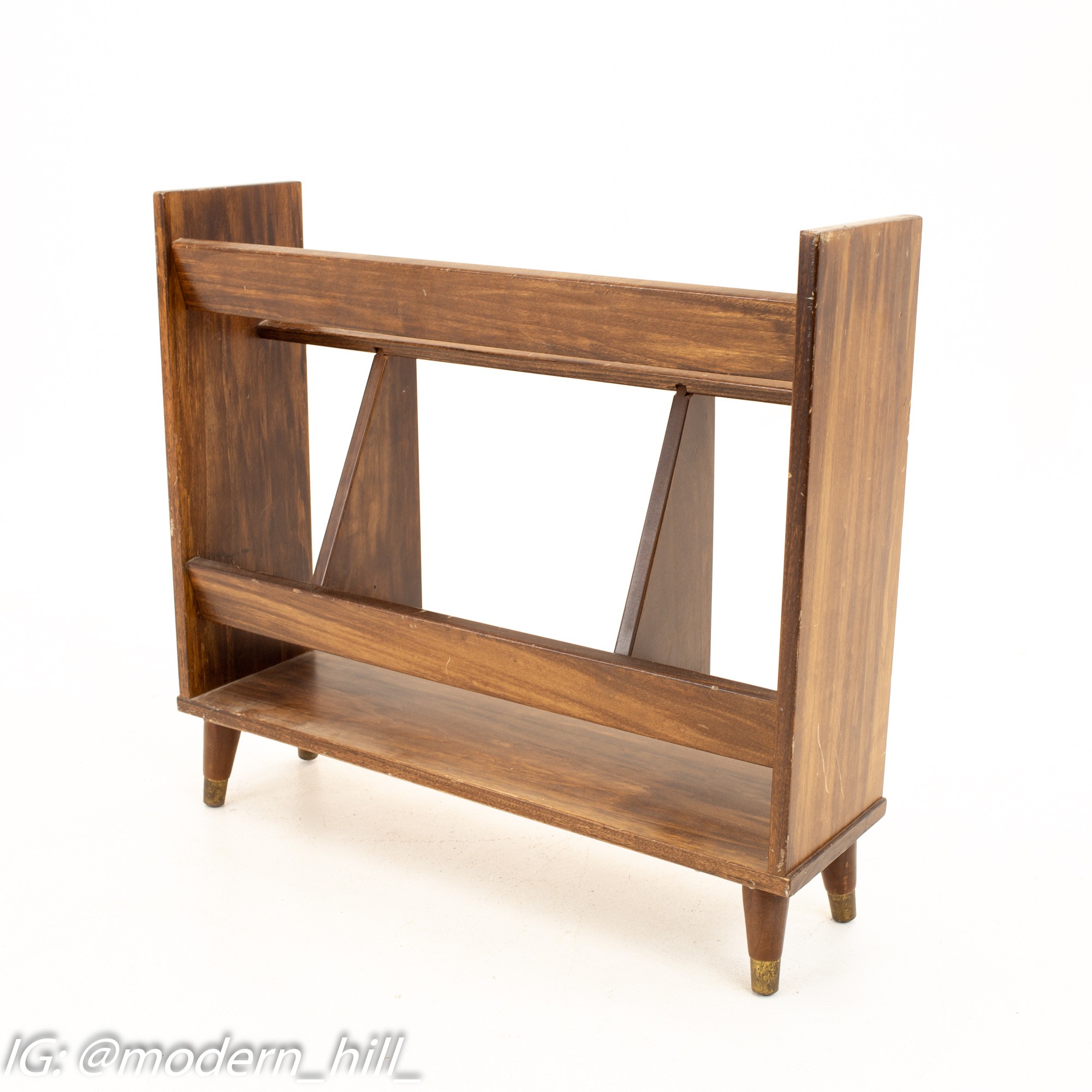 Mid Century Walnut Book Record Stand