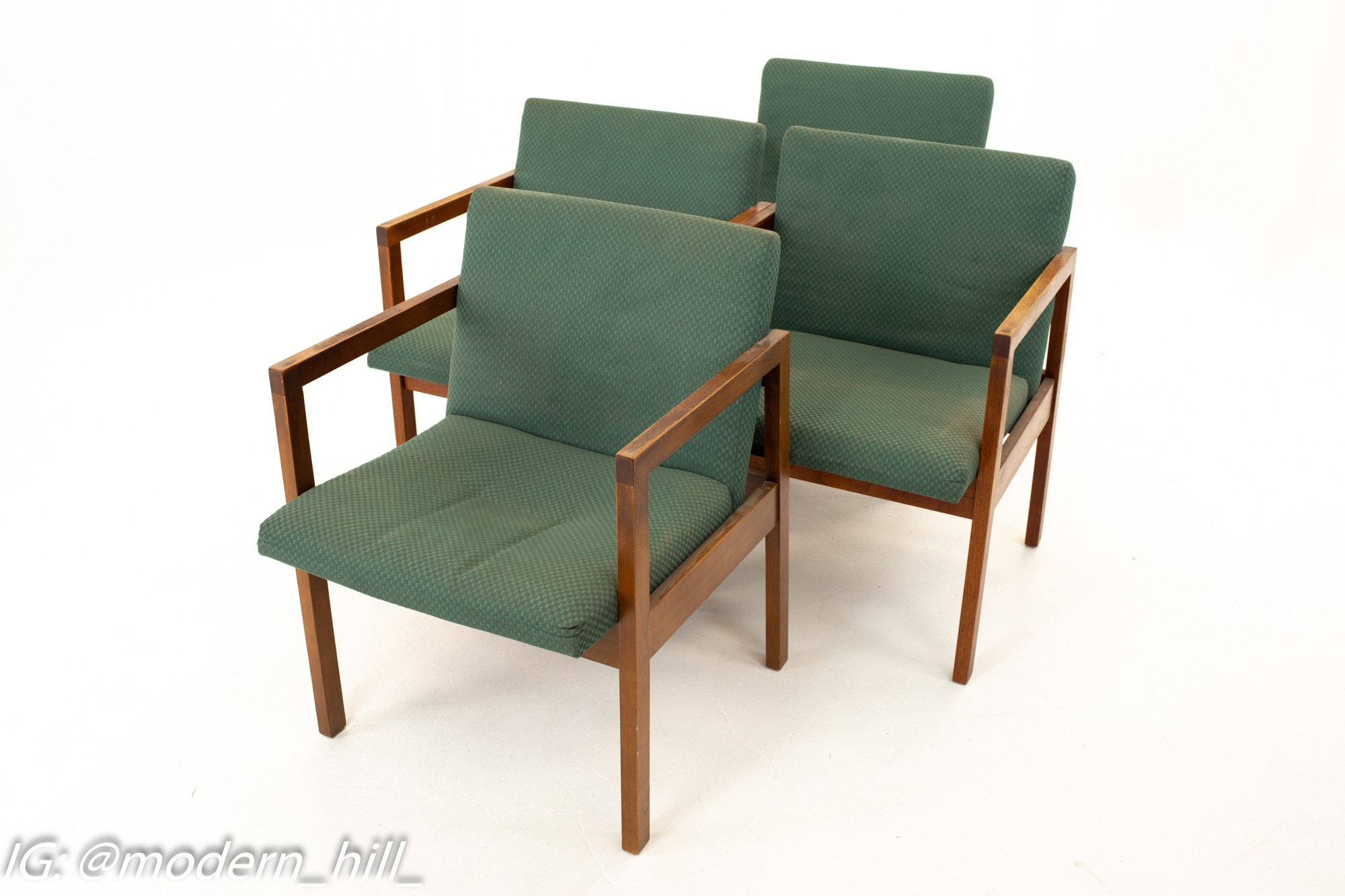 Mid Century Walnut Armchairs - Set of 4