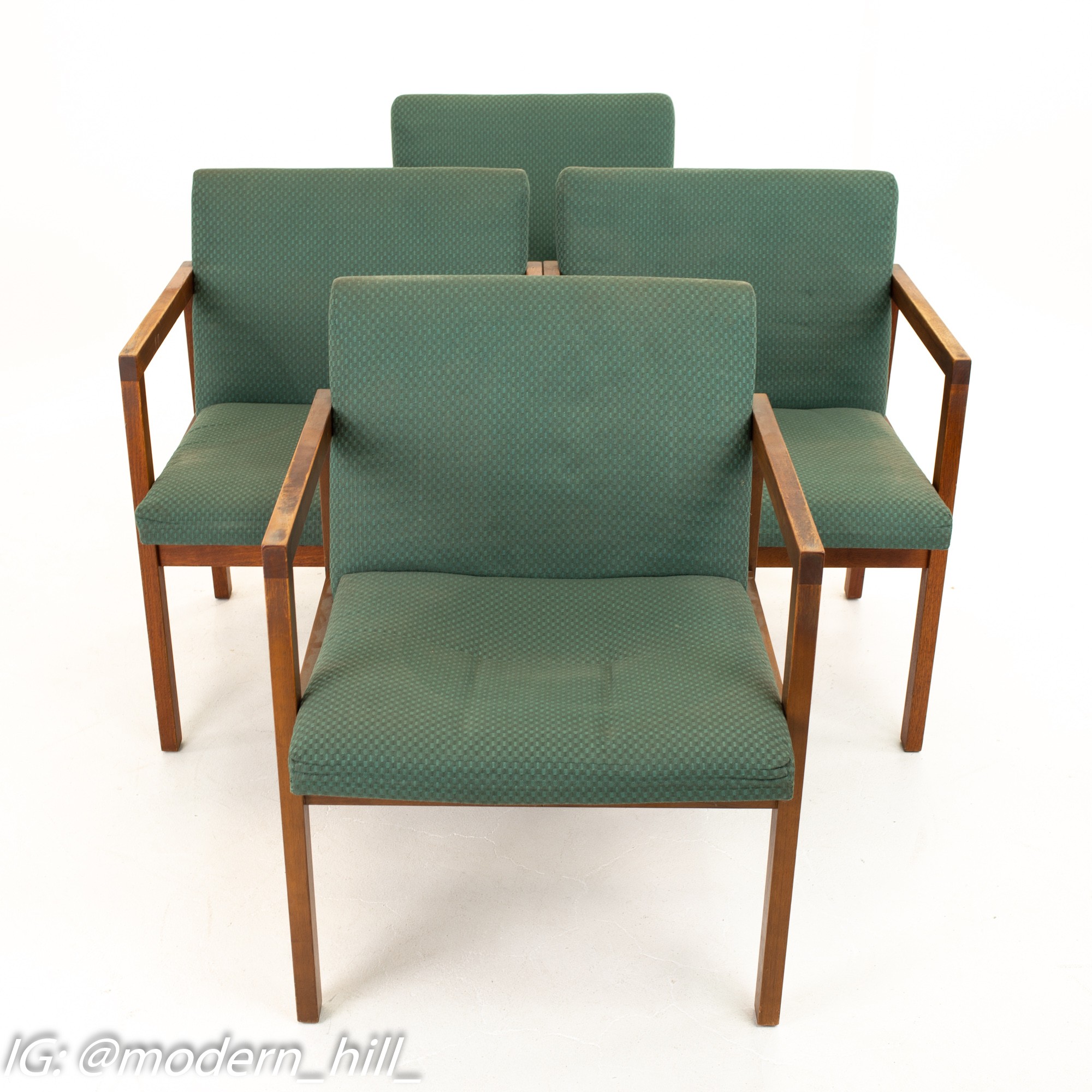 Mid Century Walnut Armchairs - Set of 4