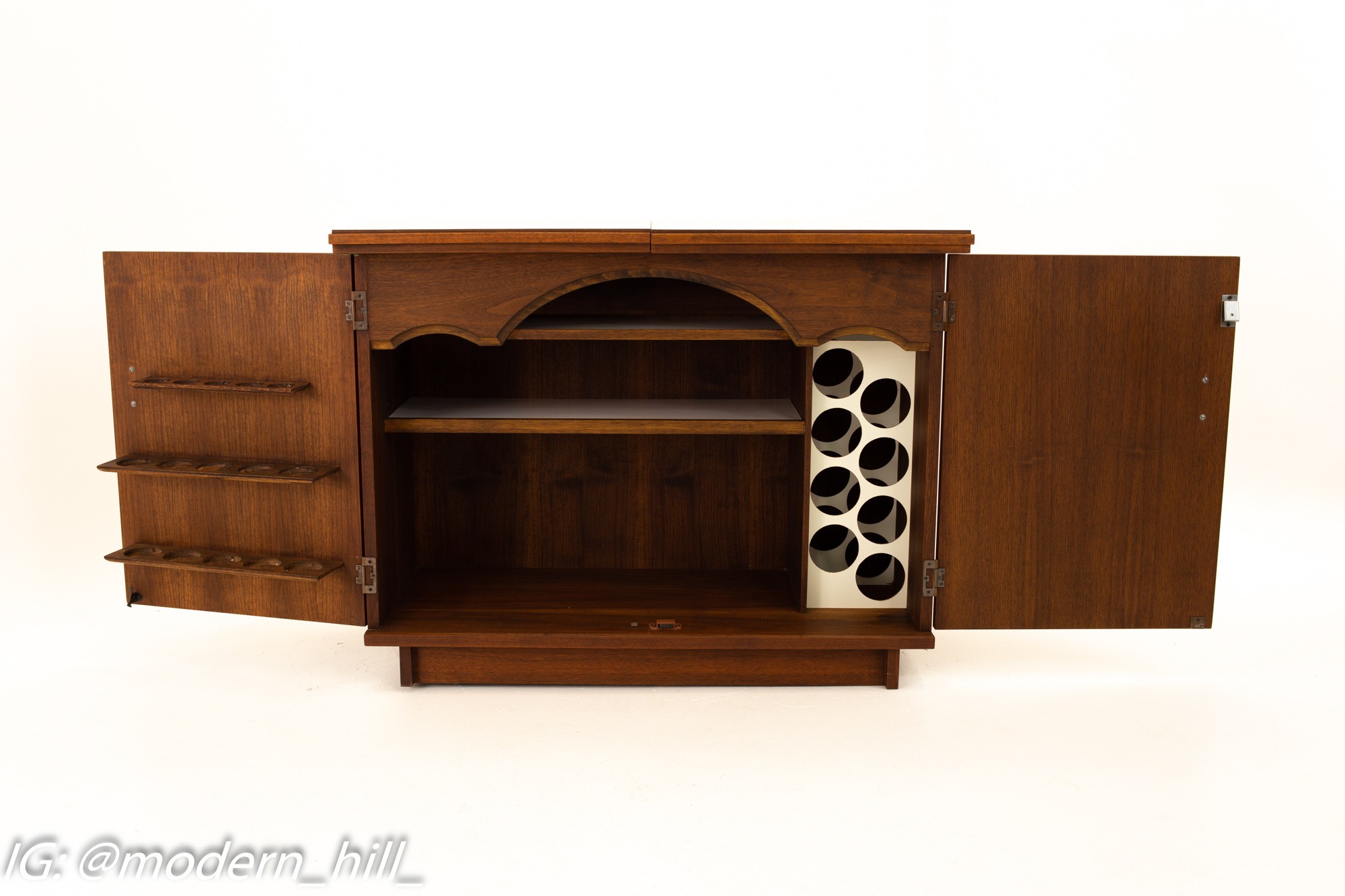 Mid Century Rosewood & White Laminate Bar Cabinet