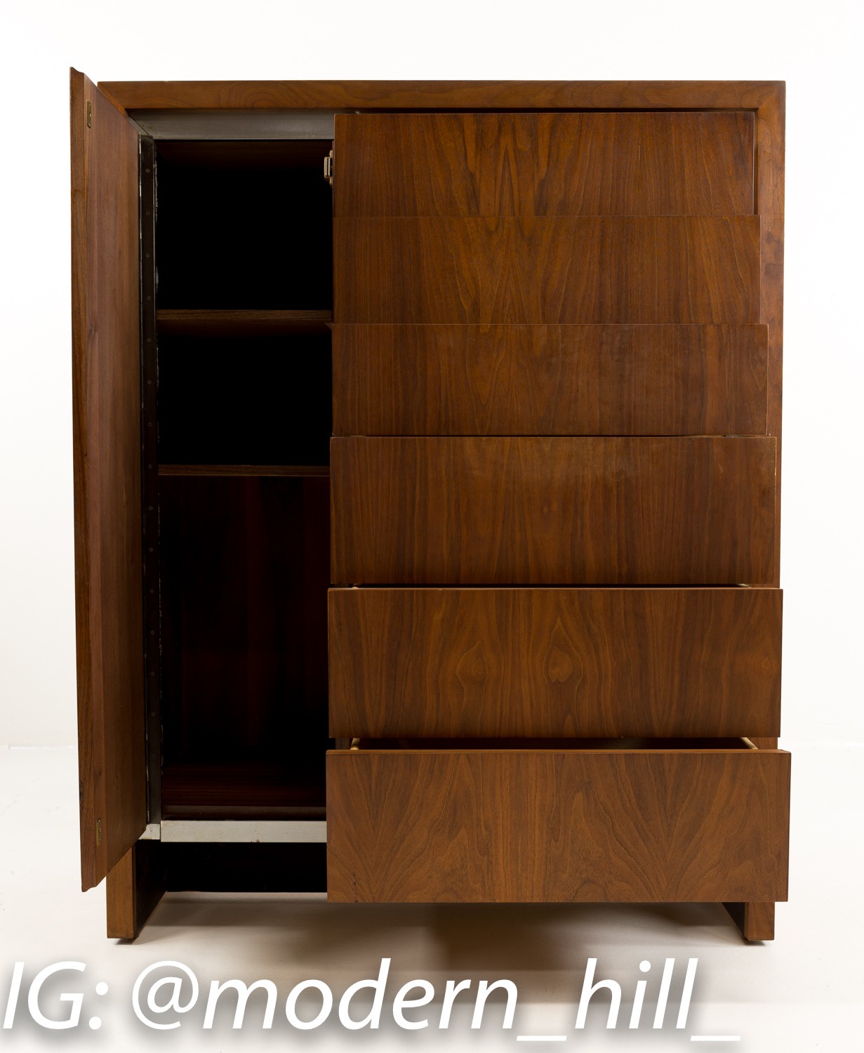 Milo Baughman for Dillingham Armoire Chest of Drawers Highboy