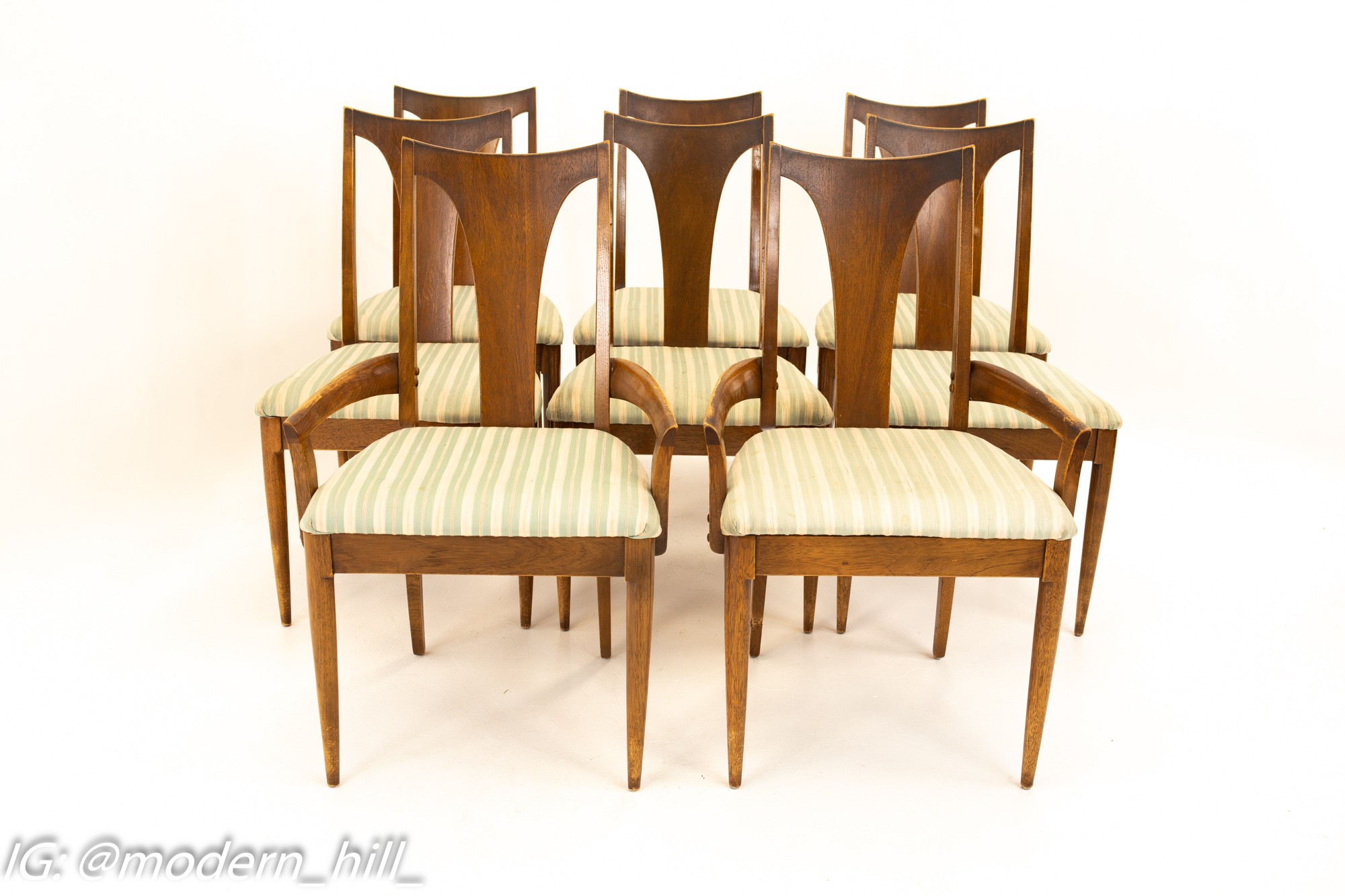 Broyhill Brasilia Brutalist Mid Century Dining Chairs - Set of 8