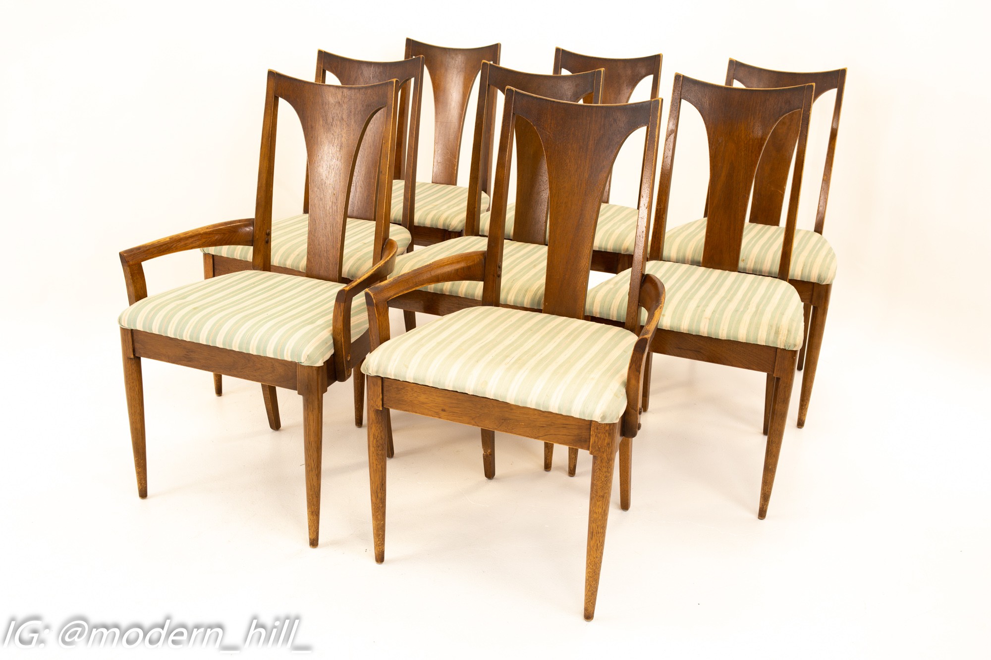 Broyhill Brasilia Brutalist Mid Century Dining Chairs - Set of 8