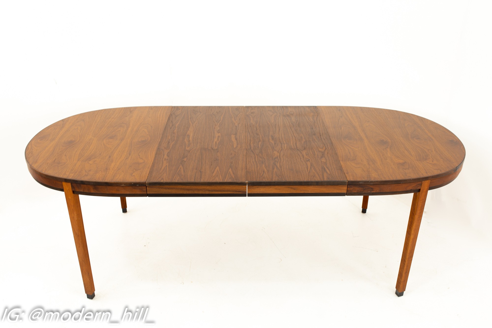 Paul Mccobb for Directional Mid Century Walnut Oval Dining Table with 2 Leaves