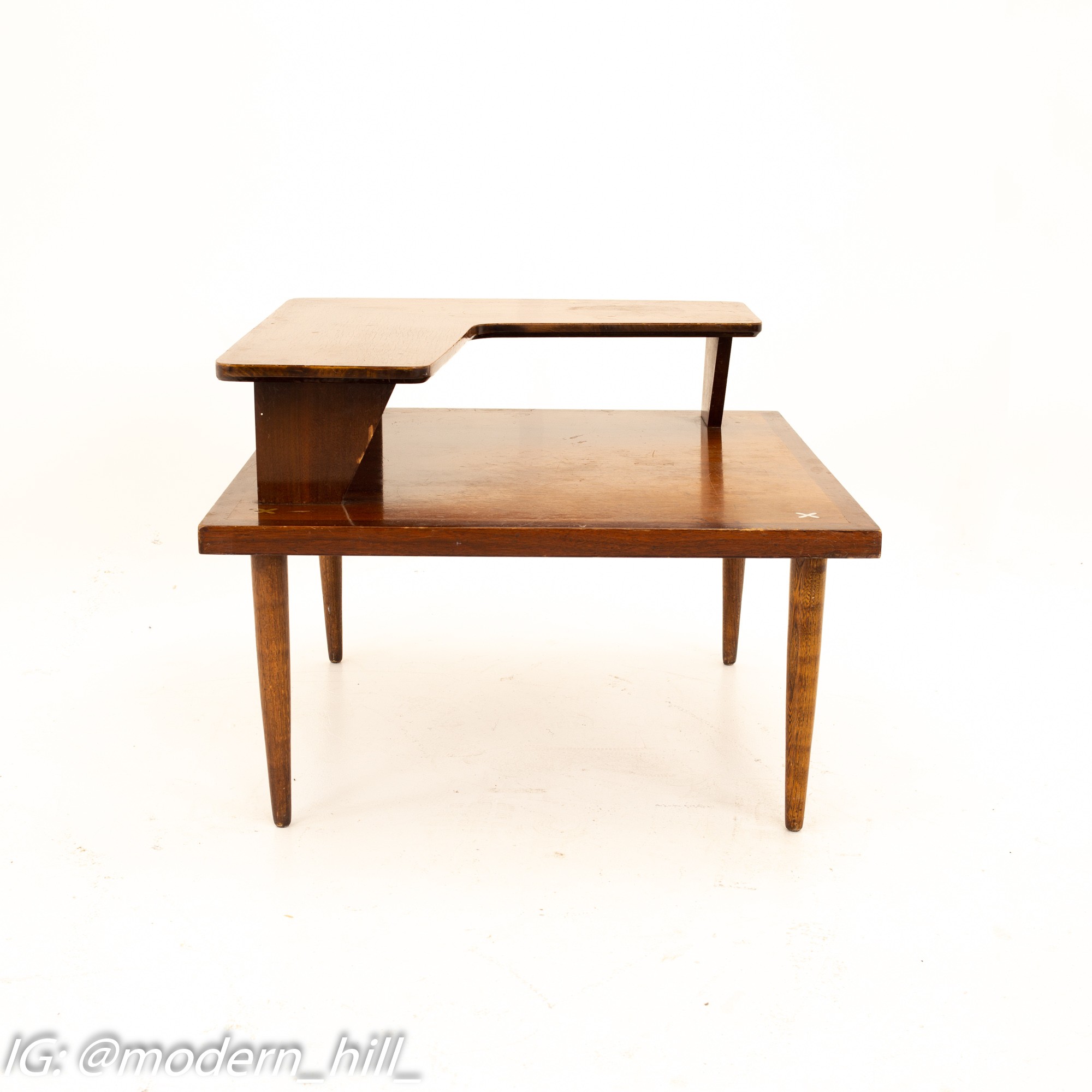 Mid century two tier corner table discount